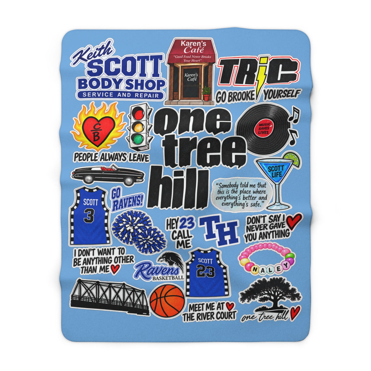 OTH Collage Sherpa Fleece Blanket