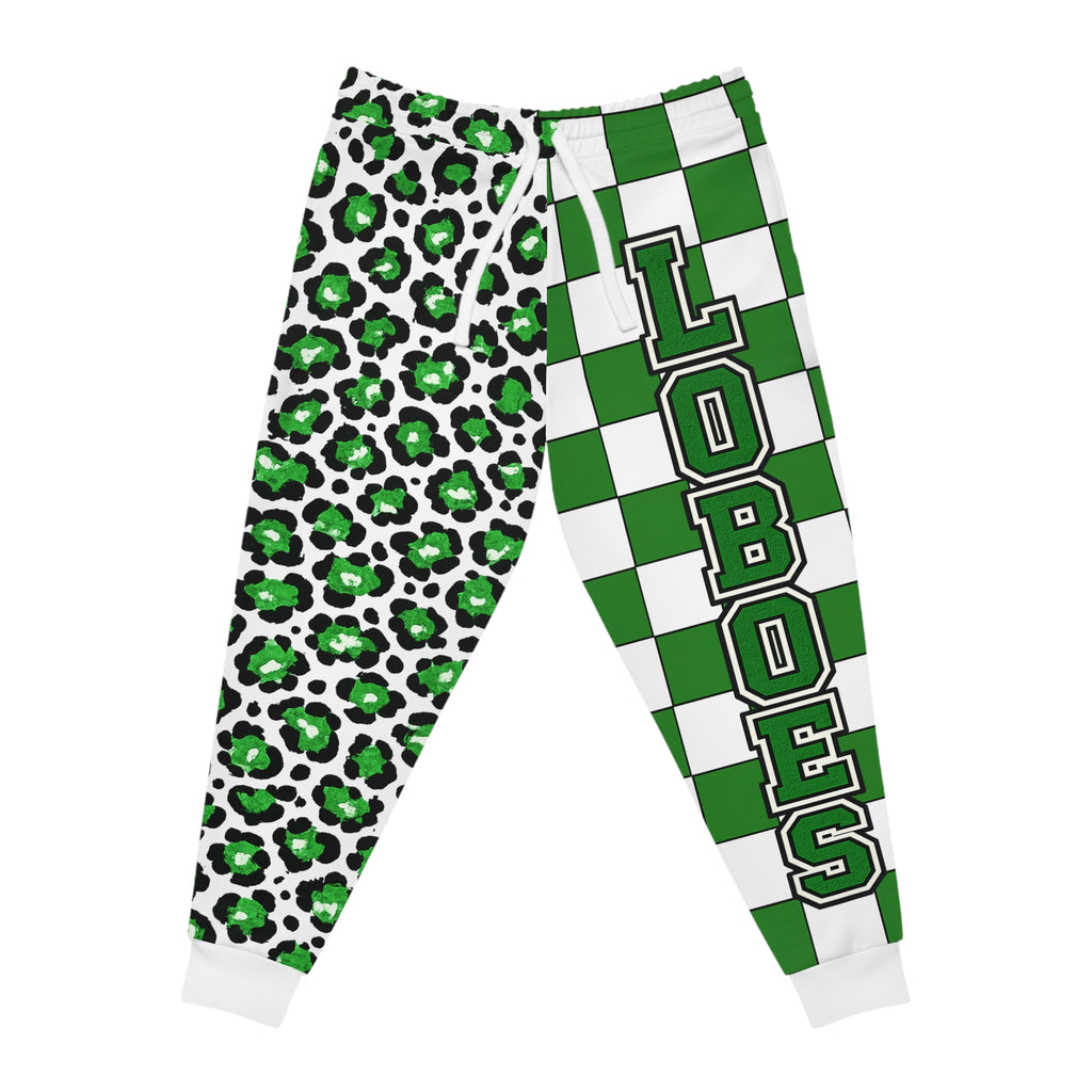 Loboes Green Check & Leopard Athletic Joggers
