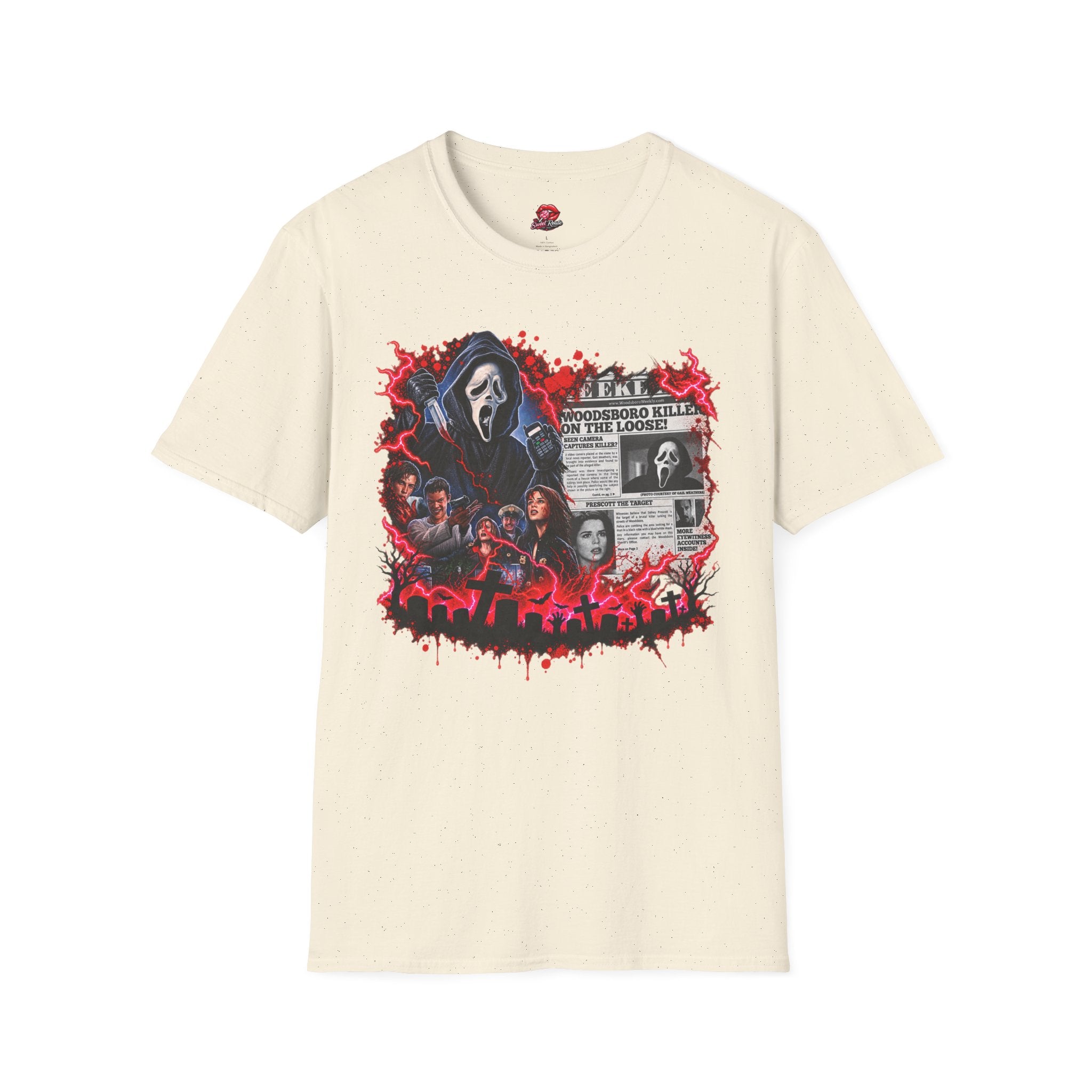 Scream Ghostface Newspaper Horror T-Shirt