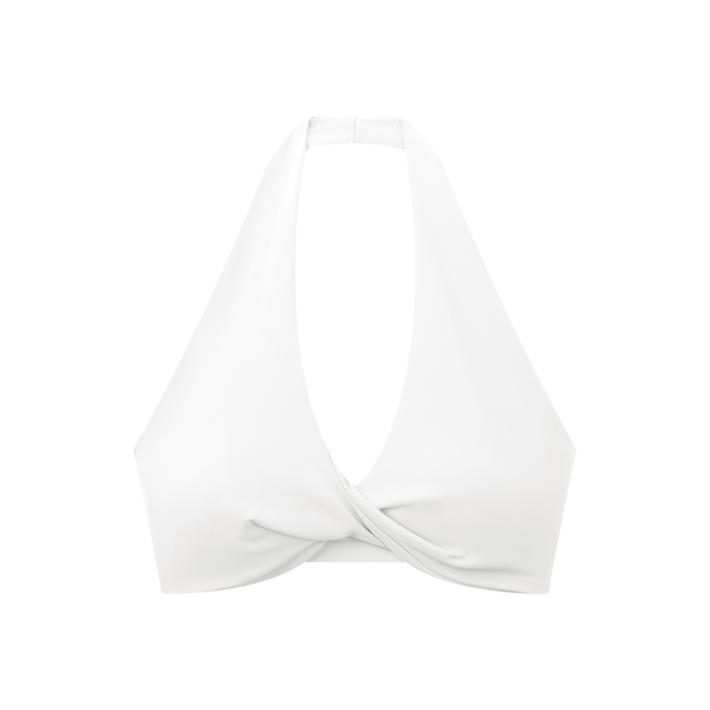 Sweet Route Women's Pleated Halter Sports Bra