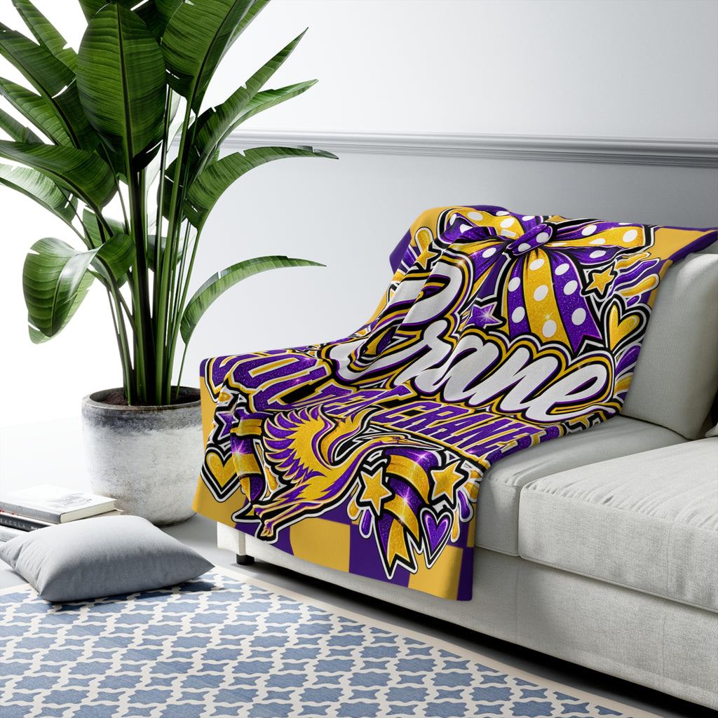 Golden Cranes Sherpa Fleece Blanket