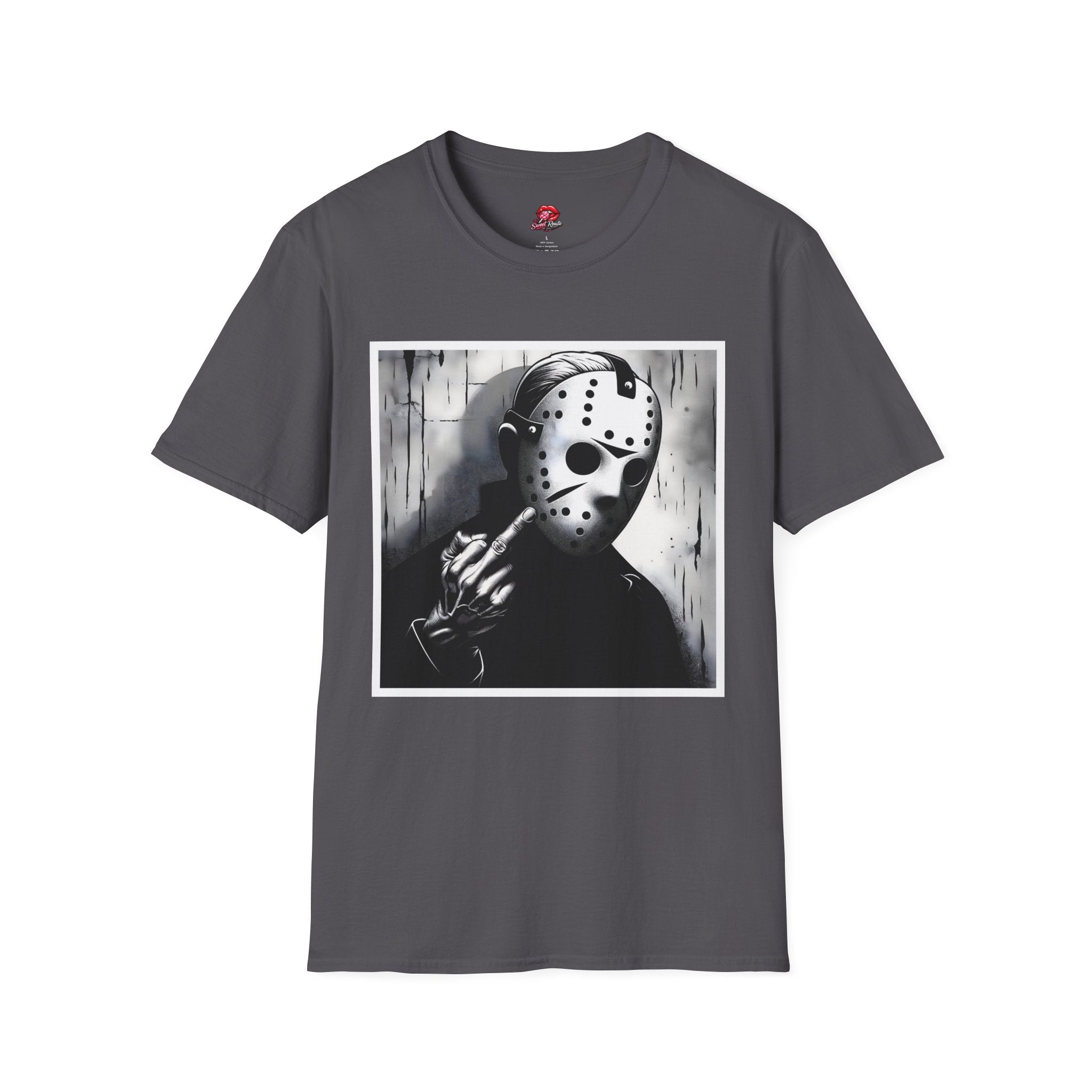 Jason-Inspired Black & White Slasher Tee