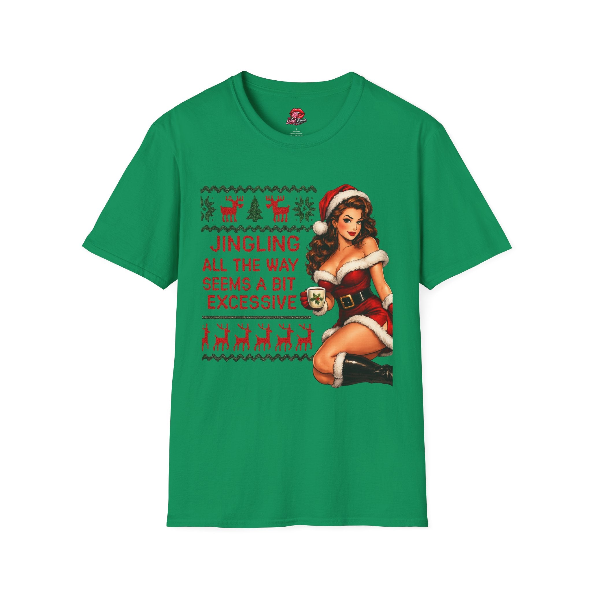 Jingling All The Way Pinup Santa T-Shirt