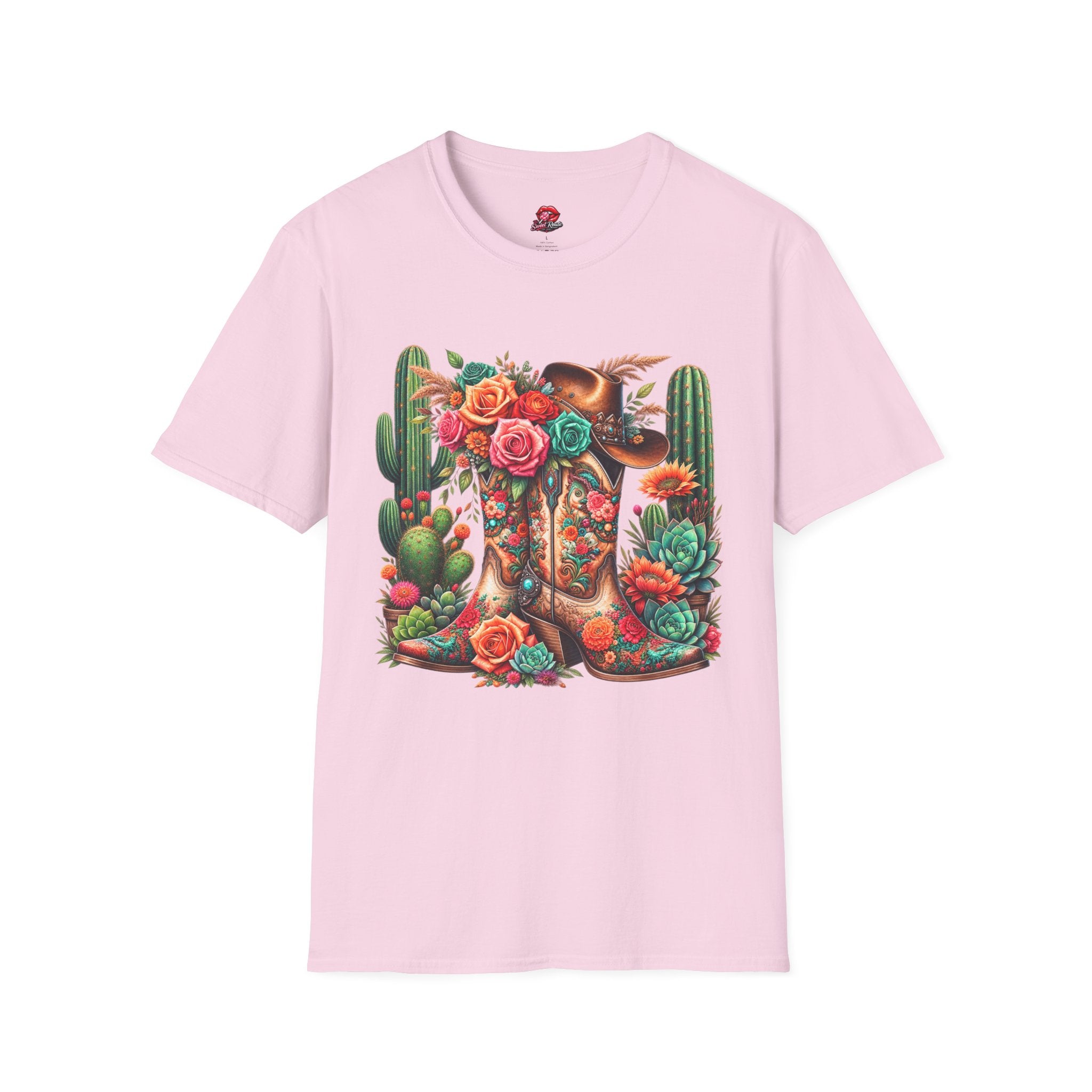Floral Cactus Cowboy Boot T-Shirt