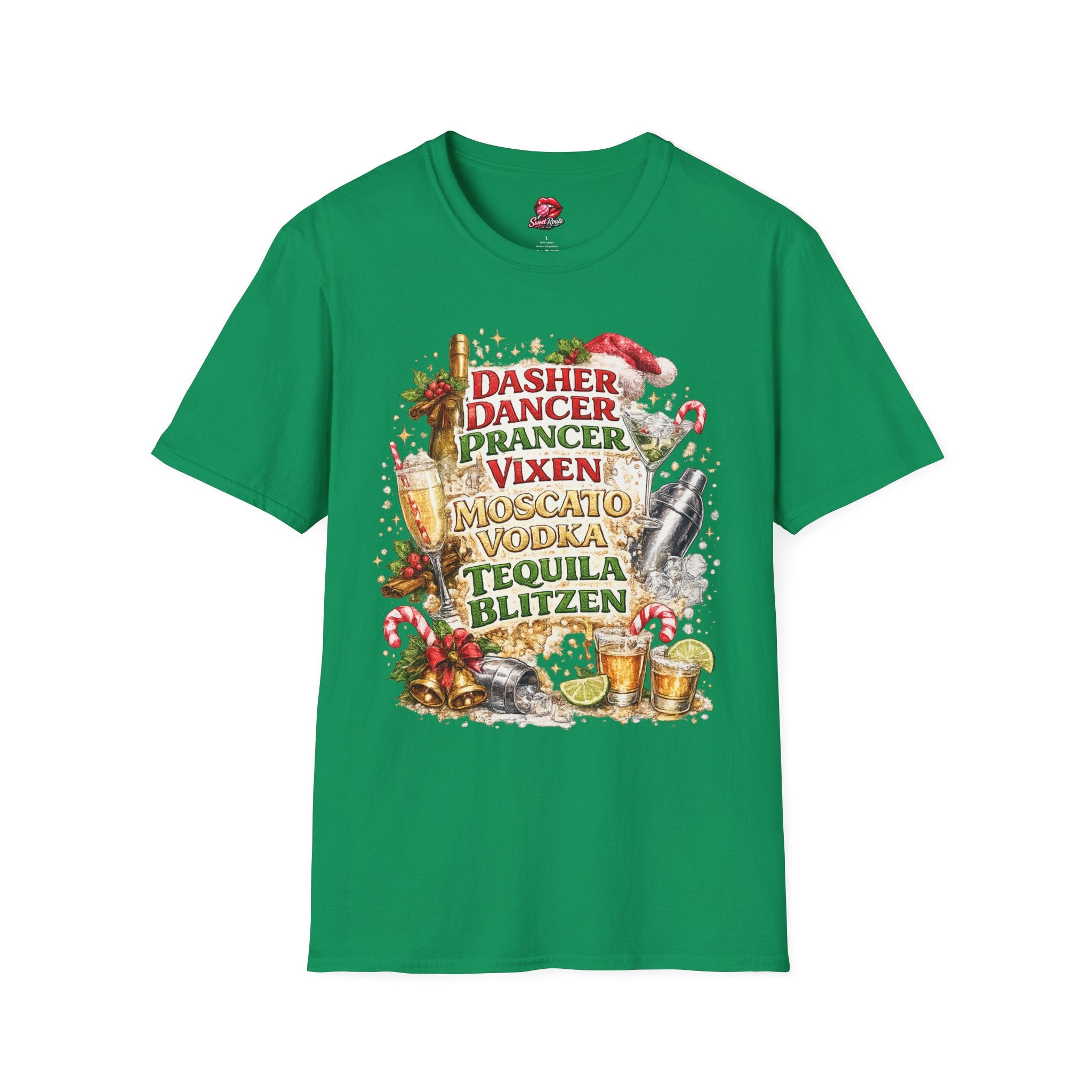 Dasher Dancer Prancer Vixen Moscato Vodka T-Shirt