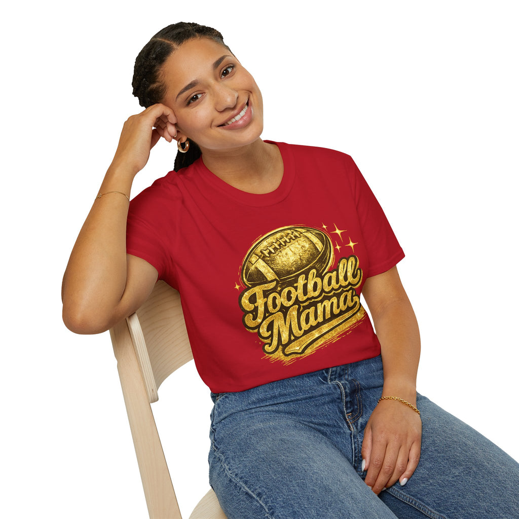 Football Mama T-Shirt — Vintage Gold Football Mom Tee