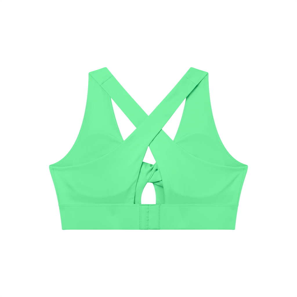 Sweet Route Women's Twist Front V-Neck Sports Bra