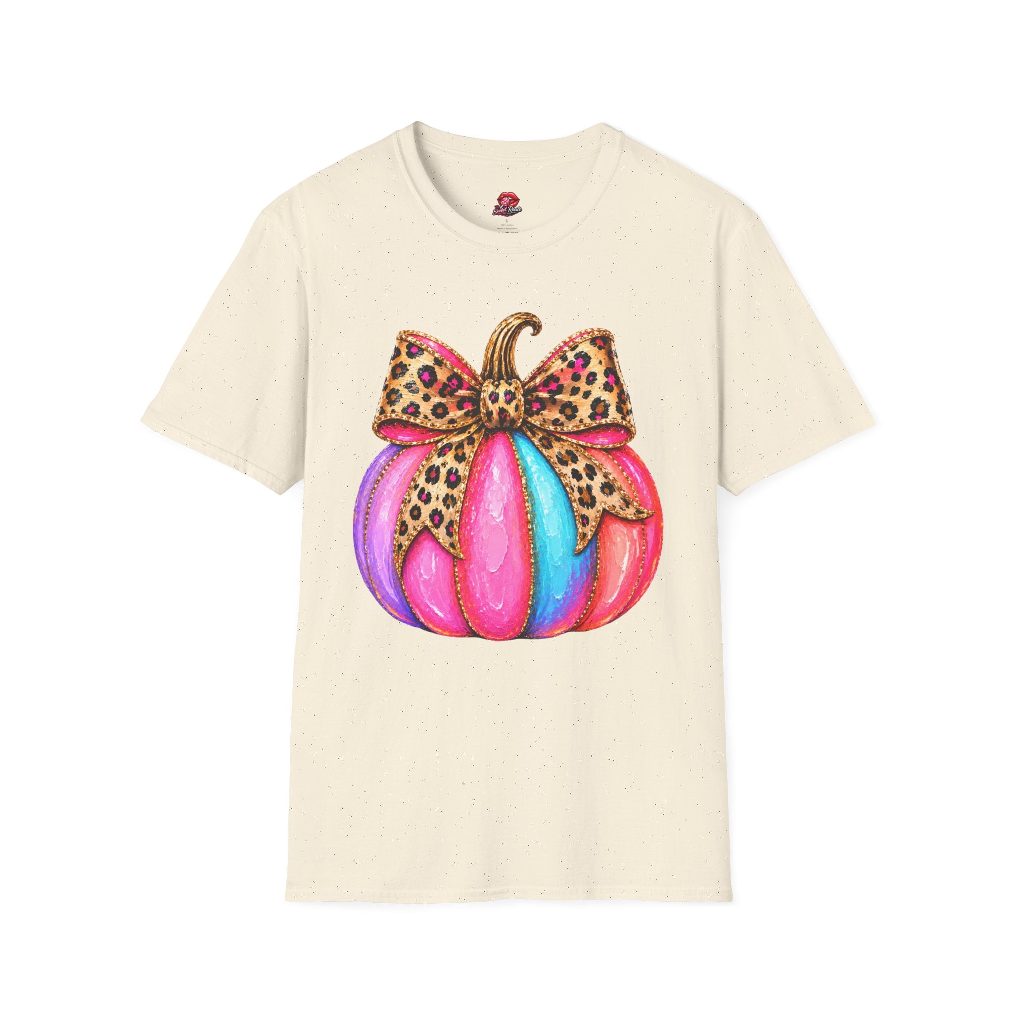 Leopard Bow Rainbow Pumpkin T-Shirt