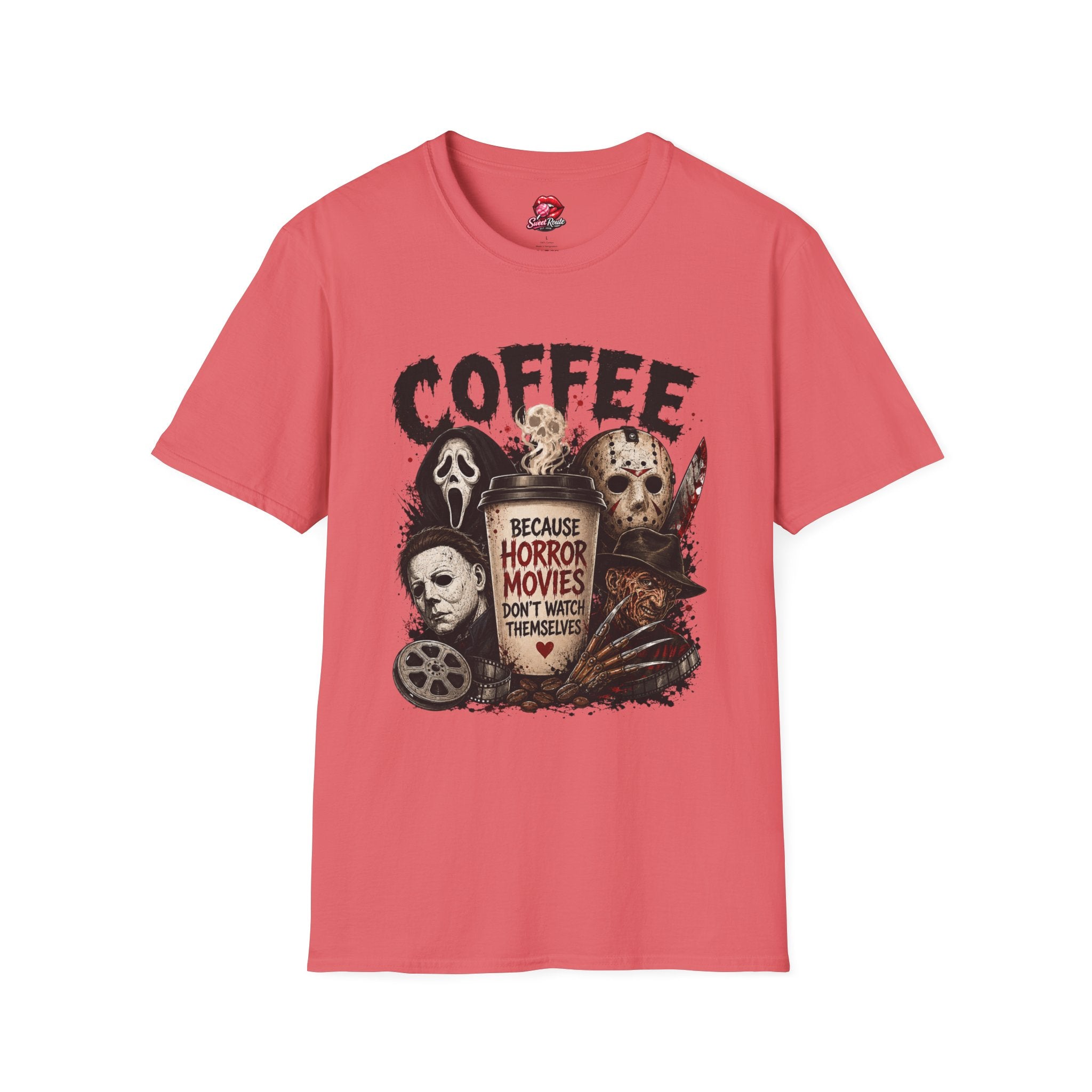 Horror Movie Characters Coffee T-Shirt