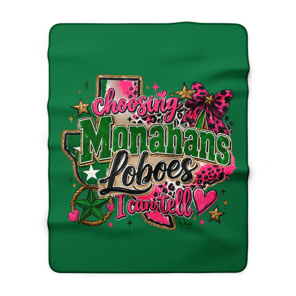 Sherpa Blanket — "Choosing Monahans Loboes I Can’t Tell" Cozy Fleece Throw