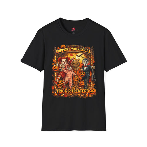 'Support Your Local Trick R Treaters Halloween T-Shirt | Funny Vintage Halloween Graphic Tee | Spooky Fall Unisex Shirt