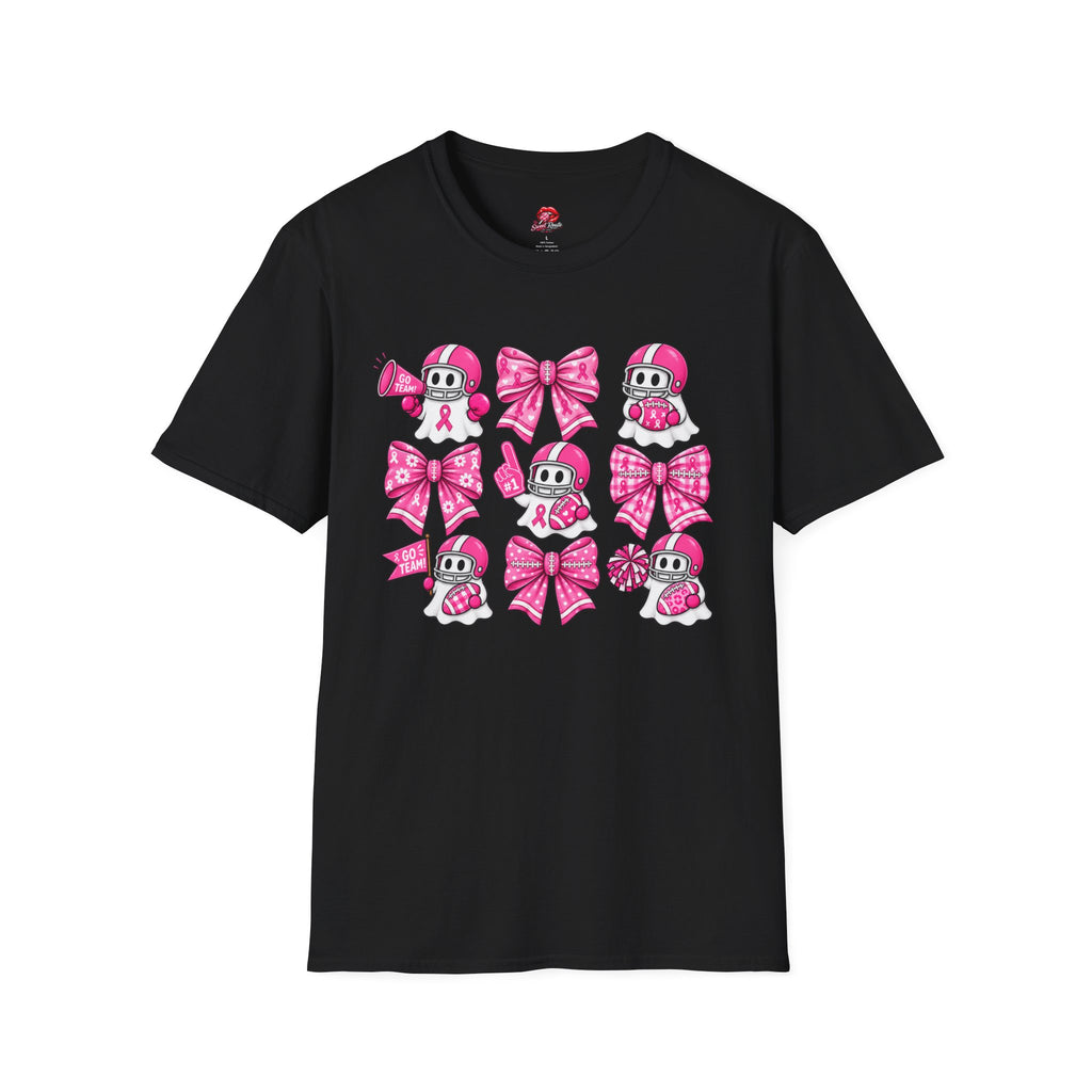 Breast Cancer Awareness Ribbon & Cute Helmet Ghosts T-Shirt