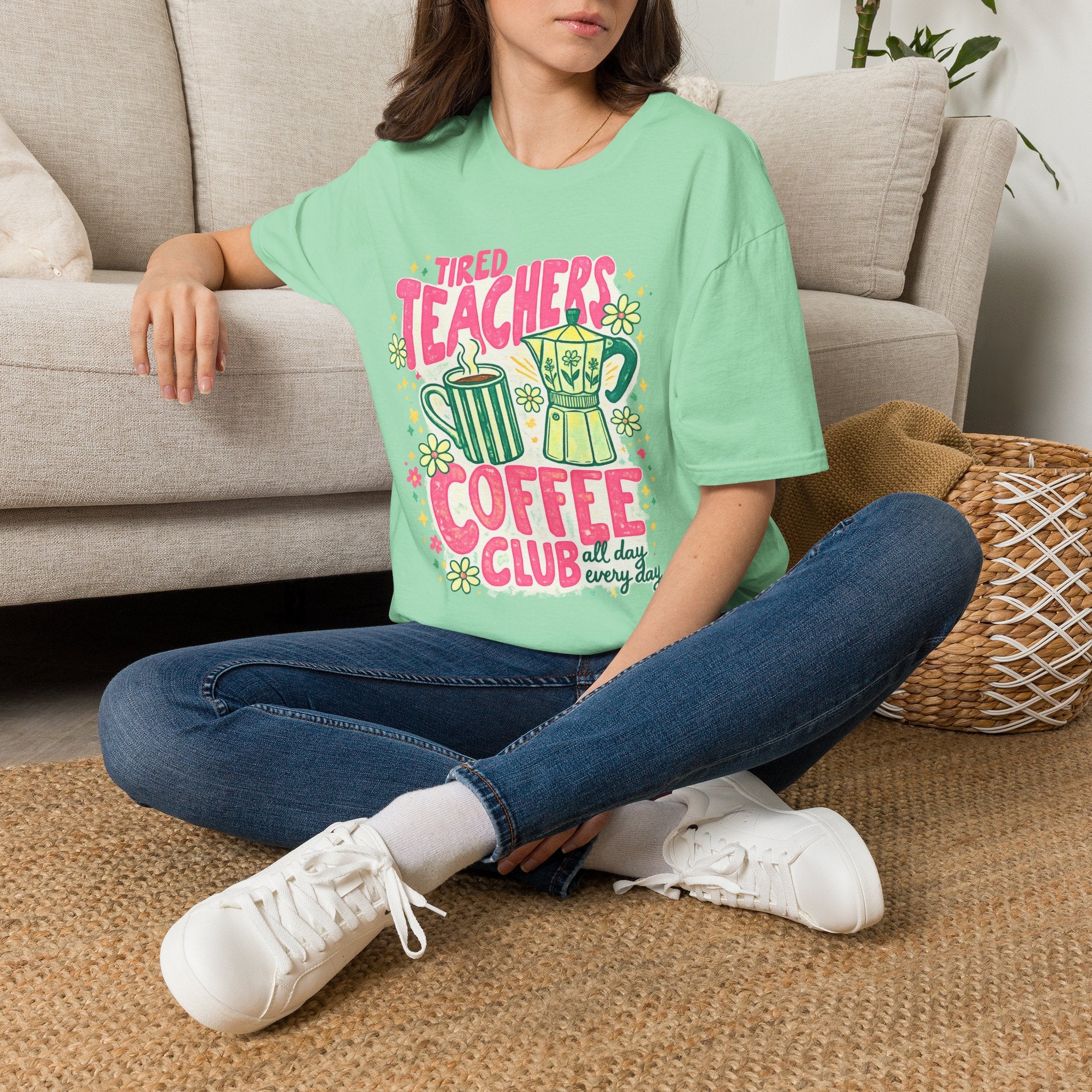 Tired Teachers Coffee Club T-Shirt | Funny Teacher Coffee Shirt | Cute Back to School Tee | Teacher Appreciation Gift