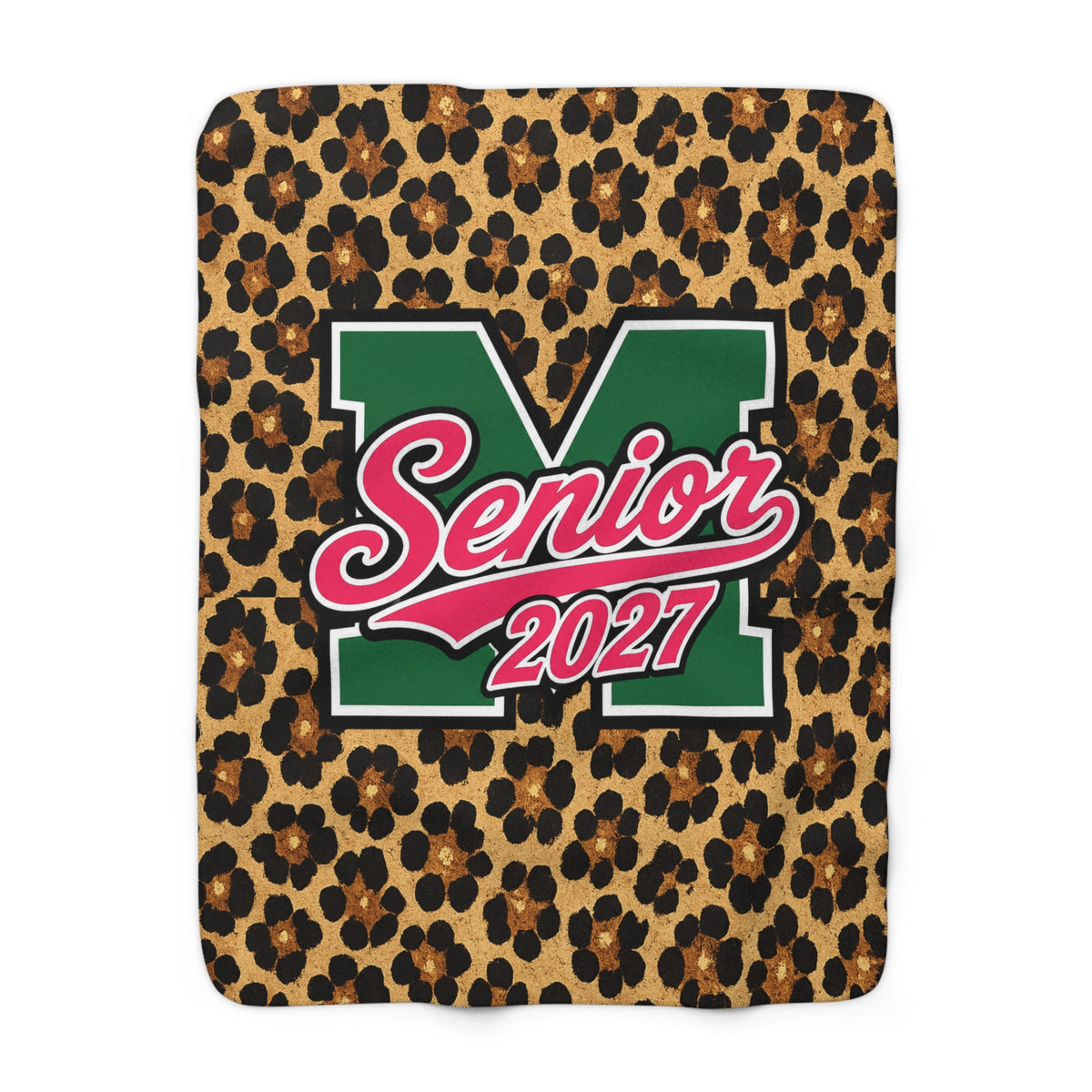 Senior 2027 Leopard Sherpa Fleece Blanket