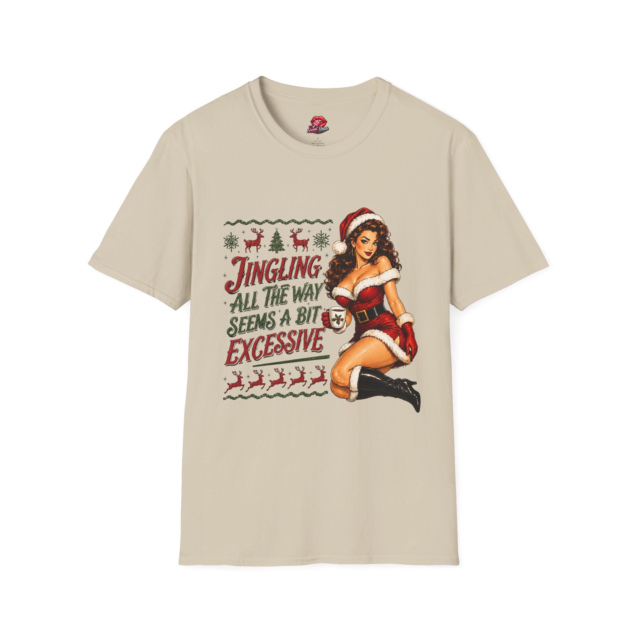 Jingling All The Way Pinup Santa T-Shirt