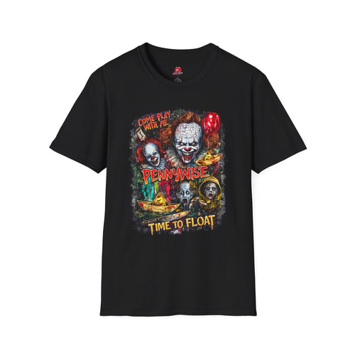 Come Play With Me Pennywise Shirt | Retro Horror Movie T-Shirt | Vintage Creepy Clown Halloween Graphic Tee | Spooky Halloween Shirt