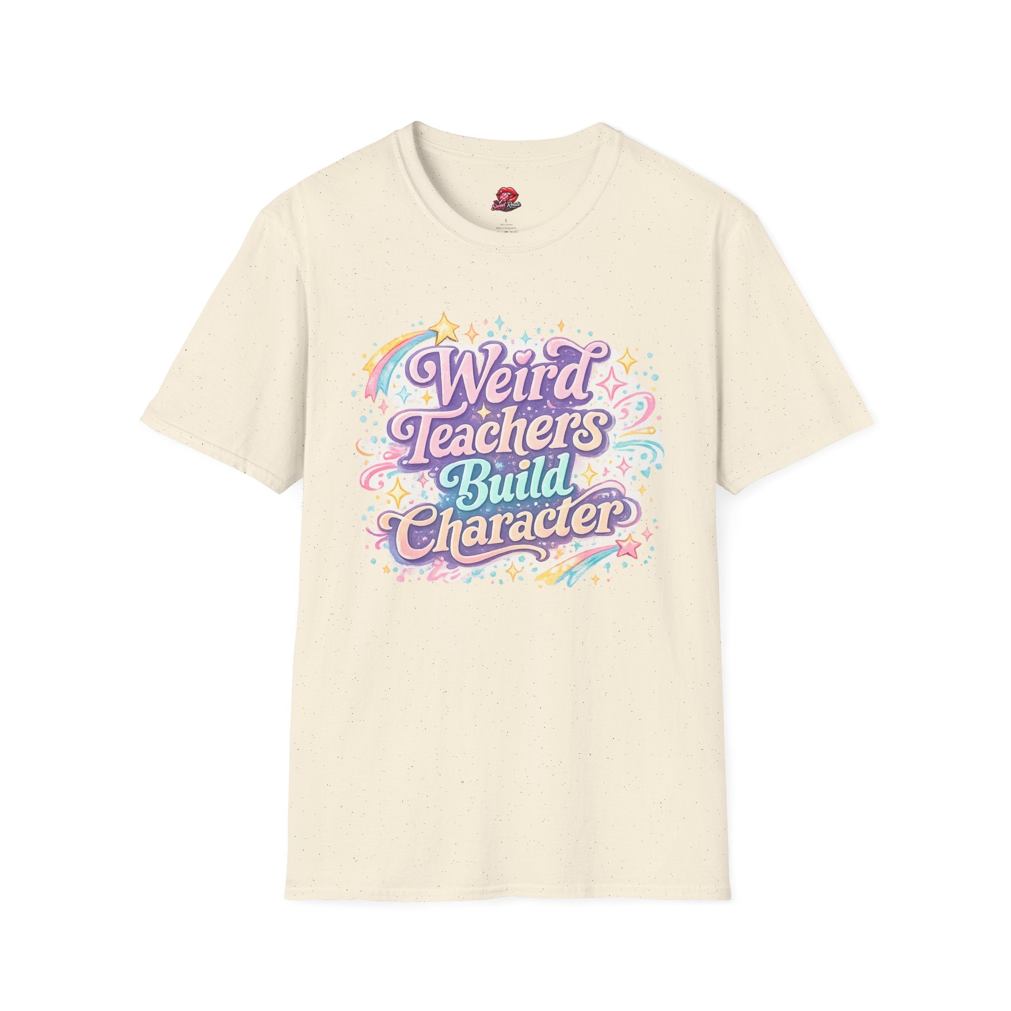 Weird Teachers Build Character T-Shirt | Funny Teacher Graphic Tee | Cute Retro Educator Shirt