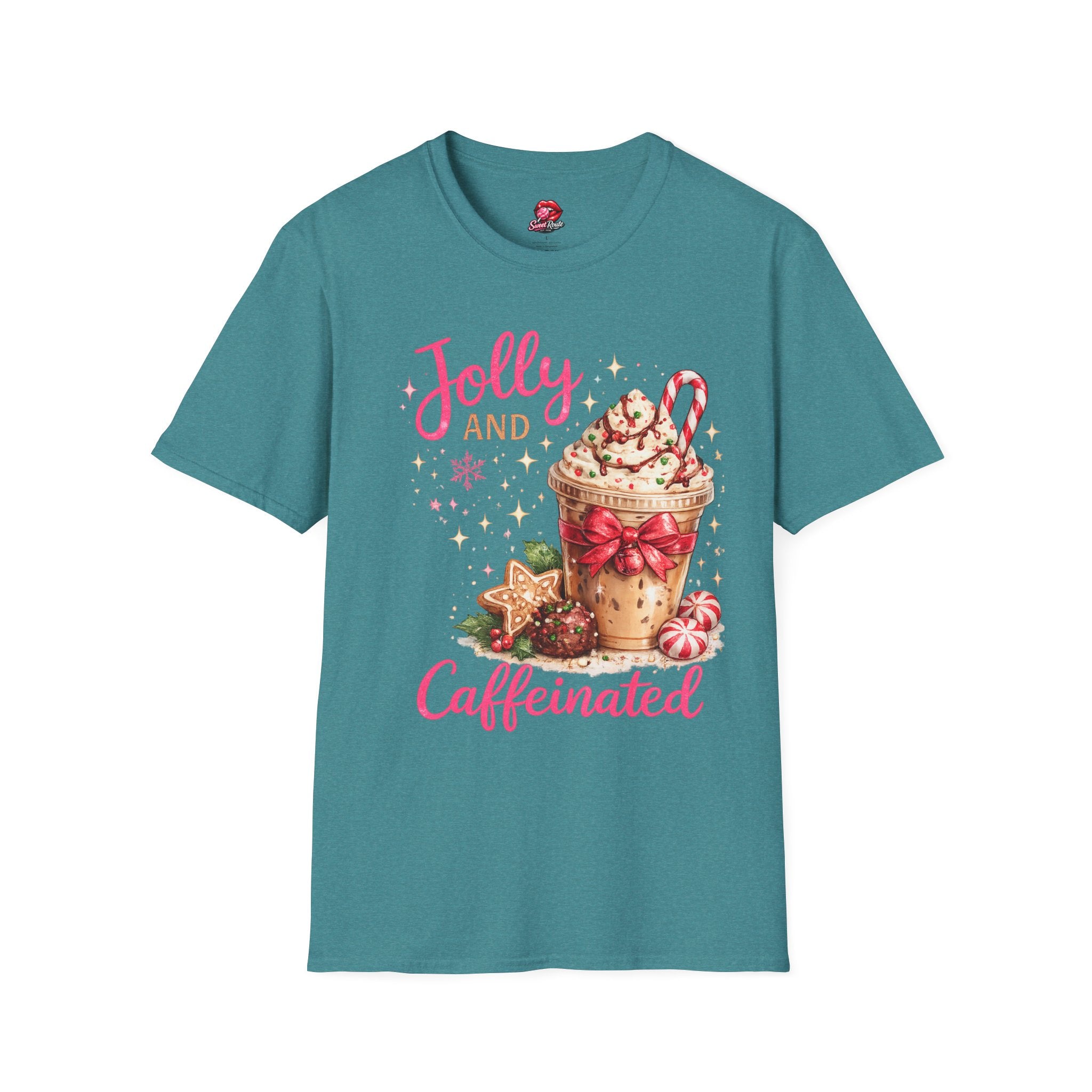 Jolly and Caffeinated Christmas T-Shirt