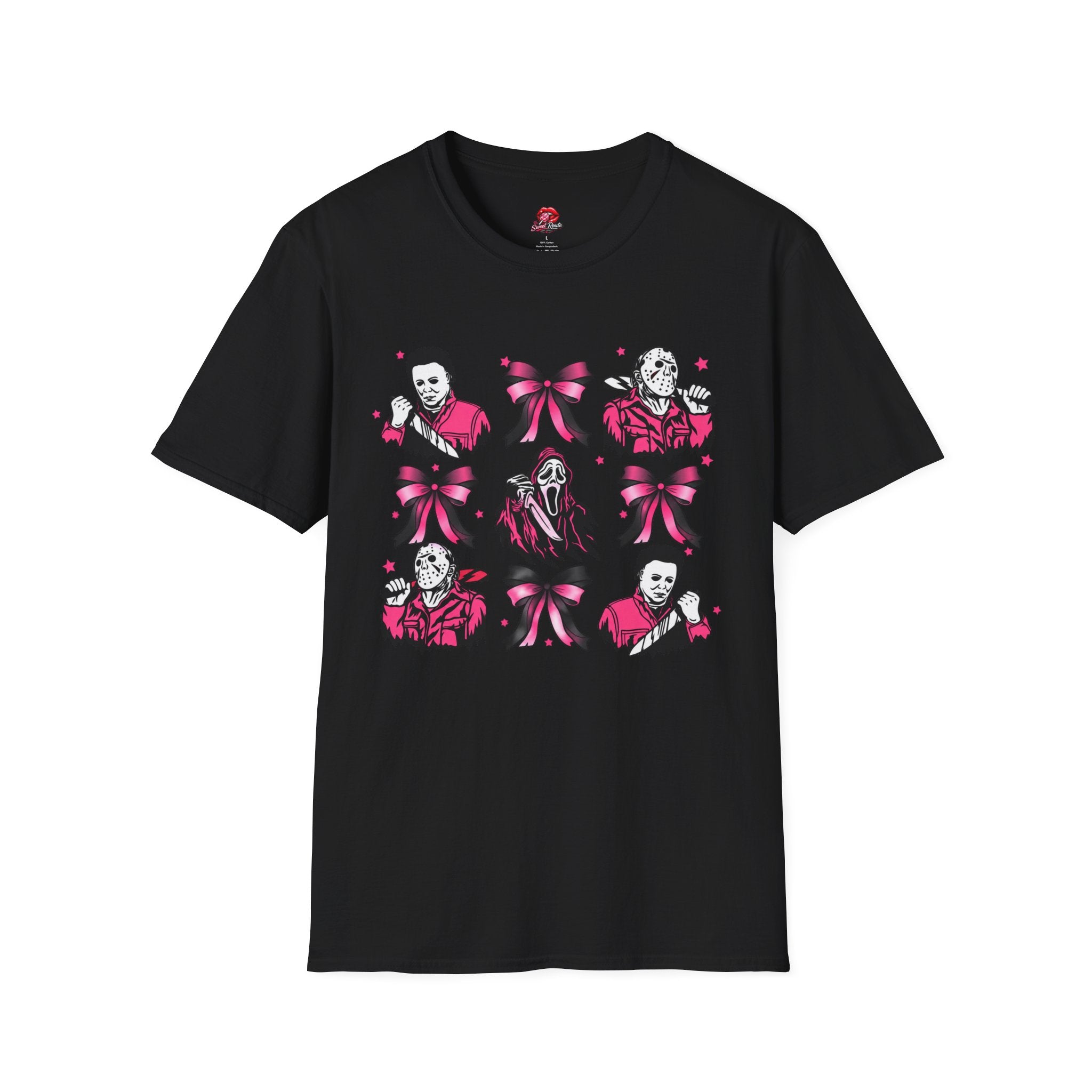 Horror Villains & Pink Bows Tee
