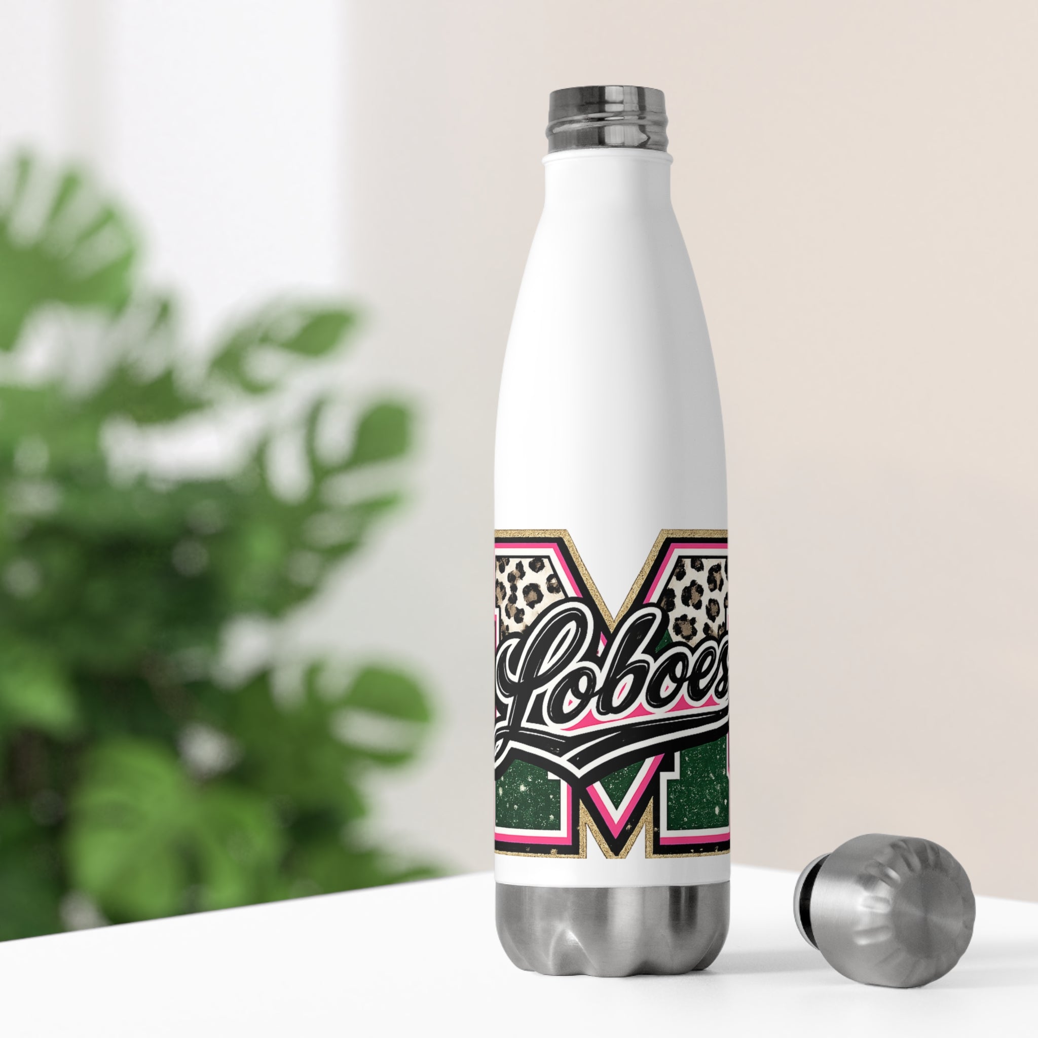 Loboes Leopard Varsity 20oz Stainless Water Bottle