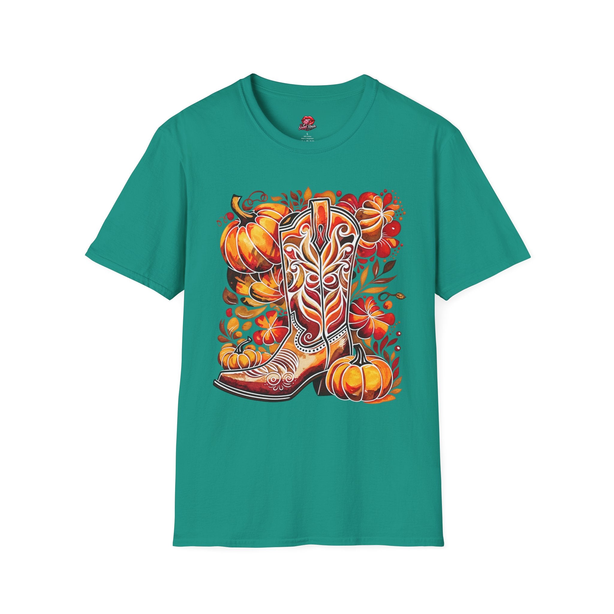Autumn Cowgirl Boots Pumpkin T-Shirt