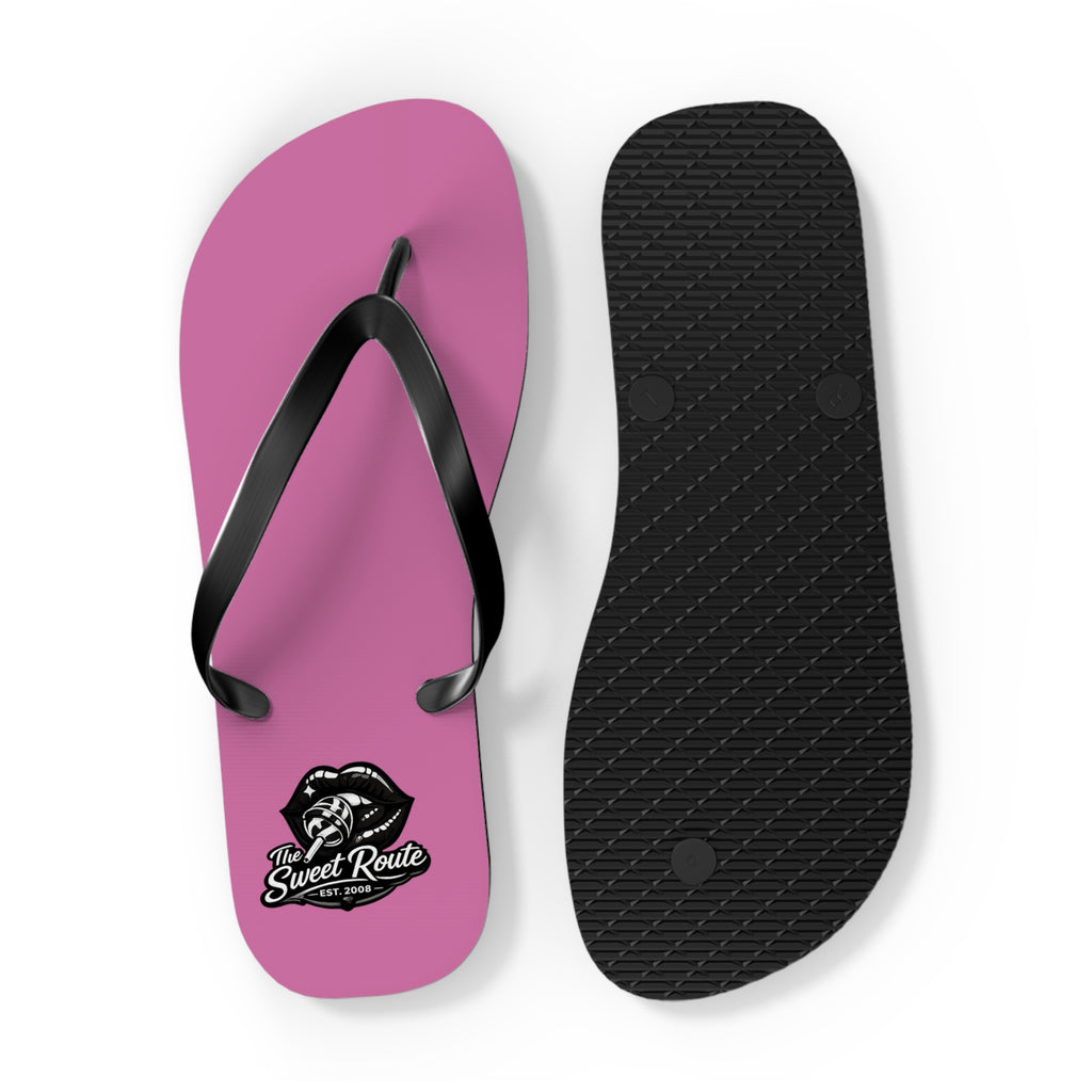 Pink Sweet Route Logo Beach Sandals