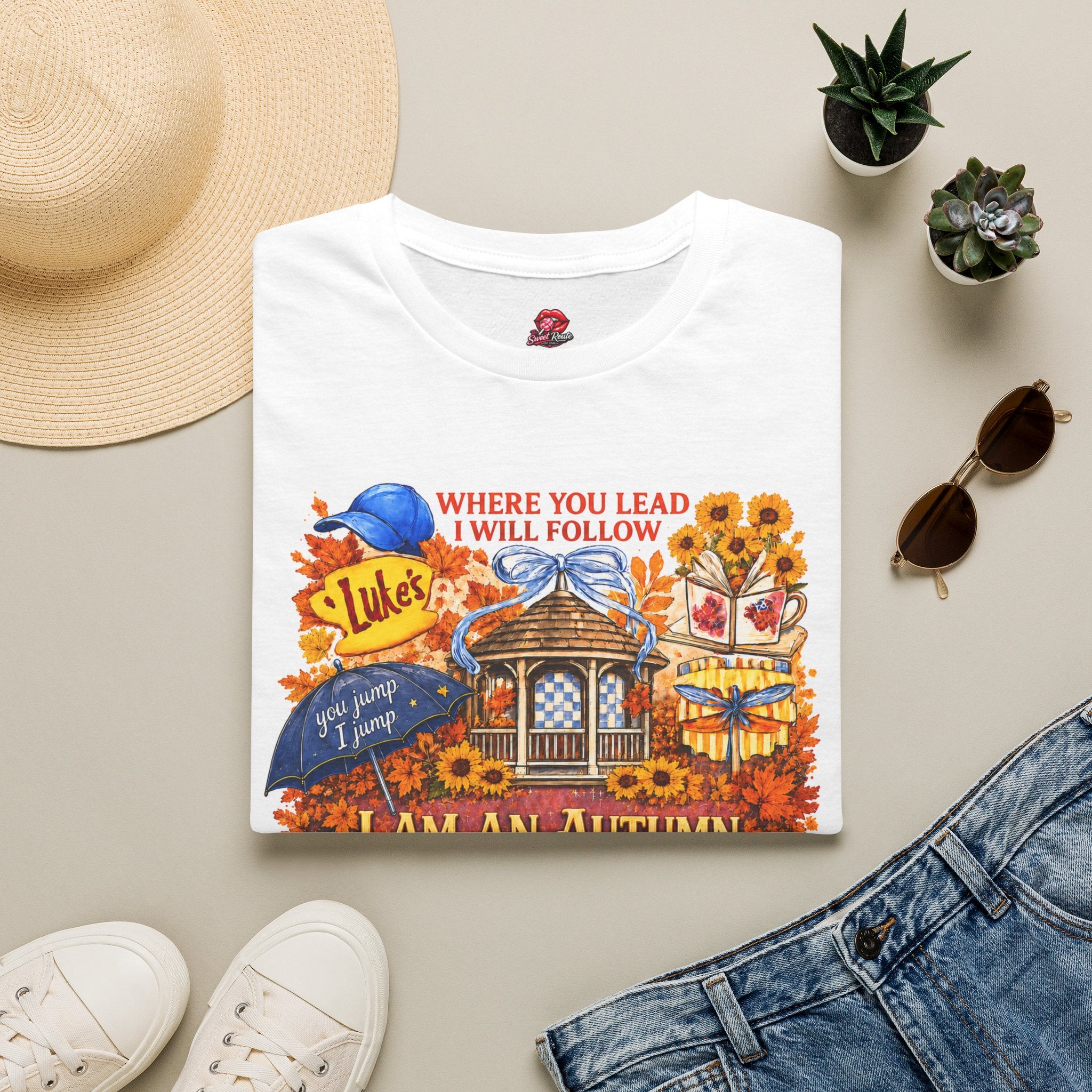 Autumn Cottage Tee - "Where You Lead I Will Follow" Fall Graphic T-shirt | Cozy Cottagecore Autumn Shirt