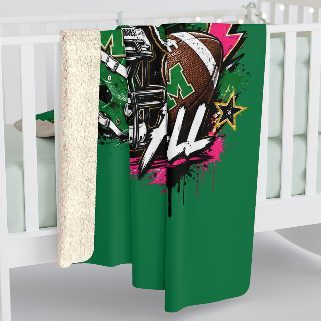 Monahans Loboes Football Sherpa Fleece Stadium Blanket — Cozy Team Spirit Throw
