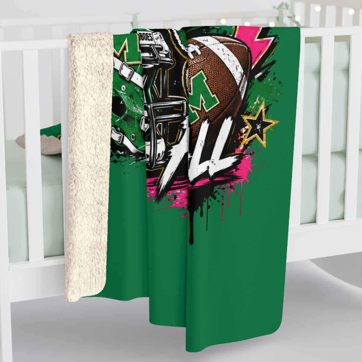 Monahans Loboes Football Sherpa Fleece Stadium Blanket — Cozy Team Spirit Throw
