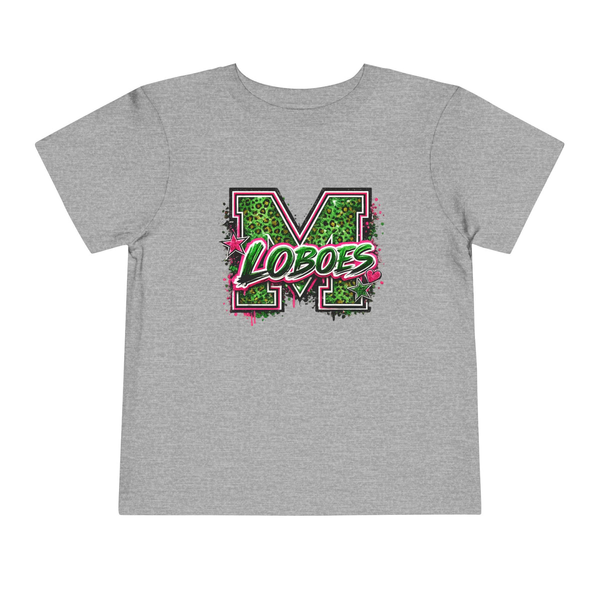 Green Leopard 'Lobos' M Letter Toddler Tee