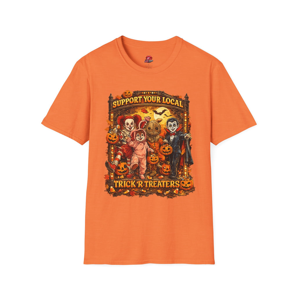 'Support Your Local Trick R Treaters Halloween T-Shirt | Funny Vintage Halloween Graphic Tee | Spooky Fall Unisex Shirt