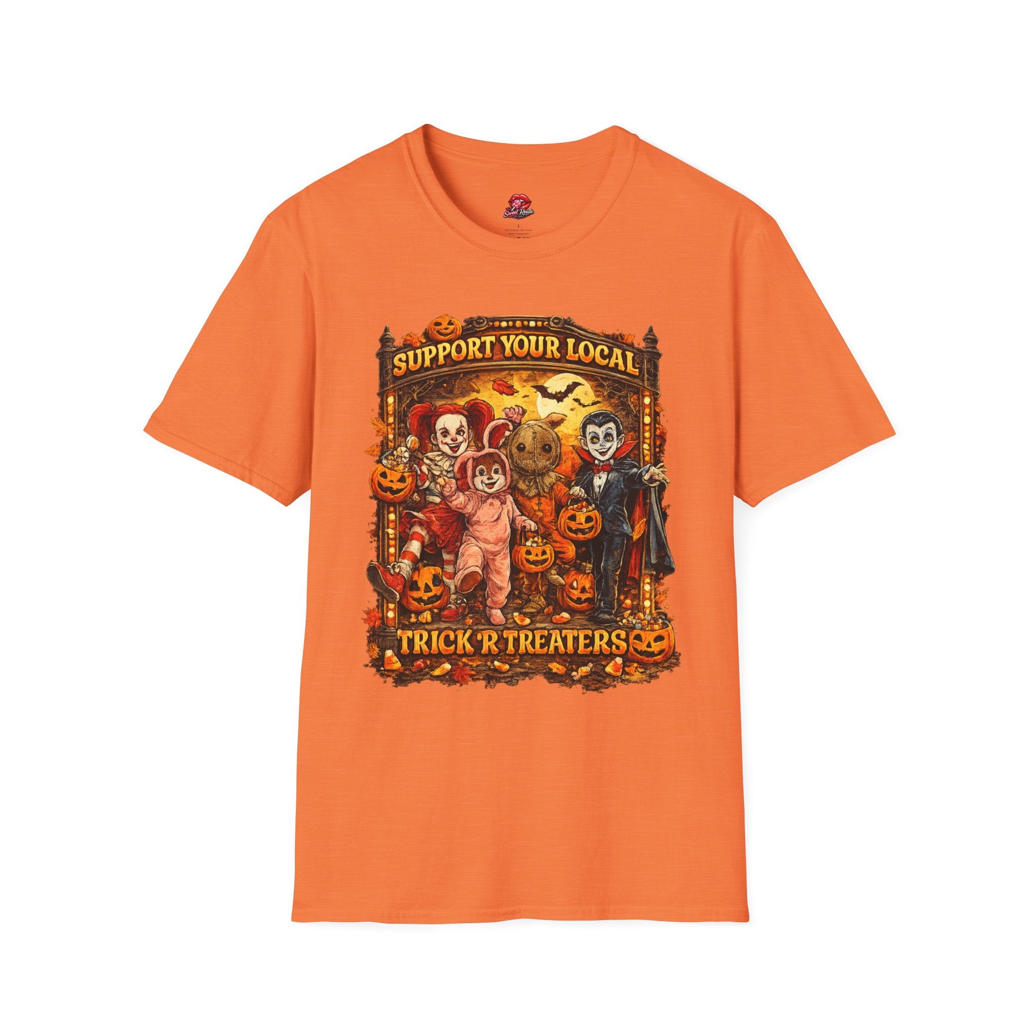 'Support Your Local Trick R Treaters Halloween T-Shirt | Funny Vintage Halloween Graphic Tee | Spooky Fall Unisex Shirt