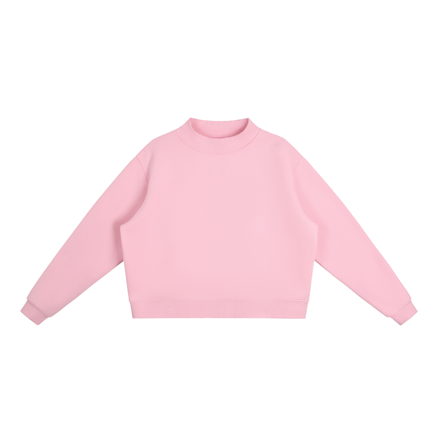 Sweet Route Essential Fleece Mock-Neck Crew Sweatshirt