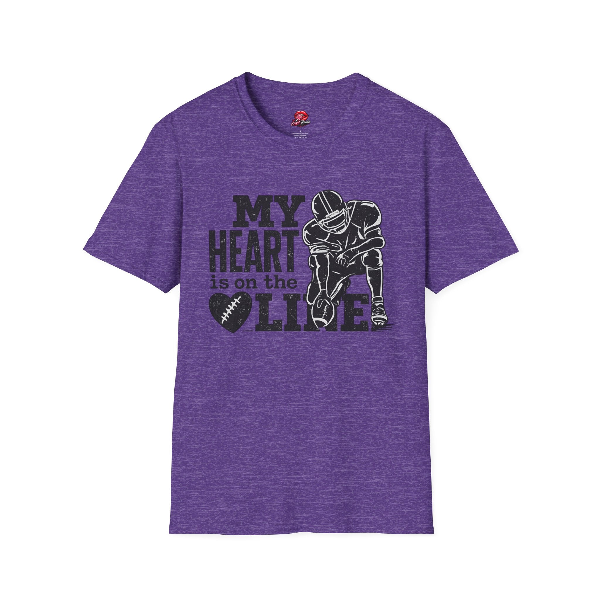 My Heart Is on the Line Football  Tee
