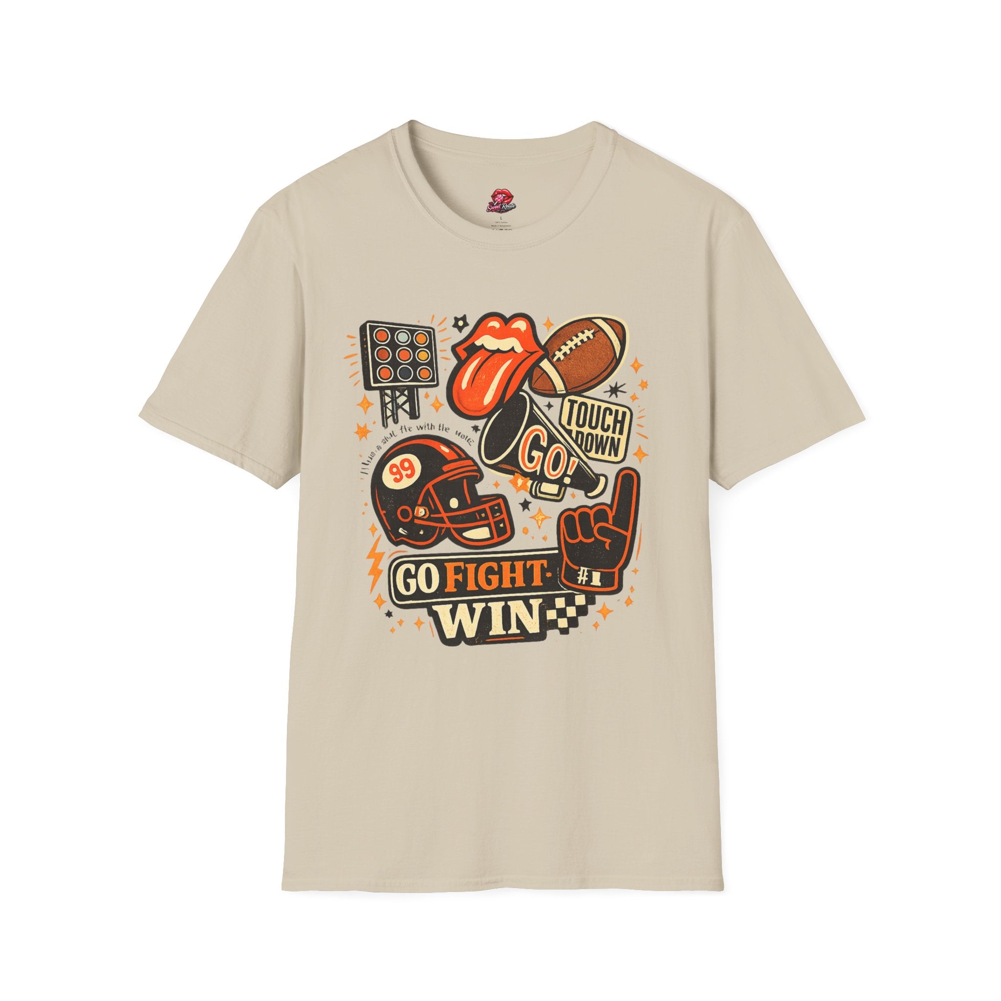 Touchdown Go Football T-Shirt | Retro Game Day Tee | Vintage Football Fan Shirt
