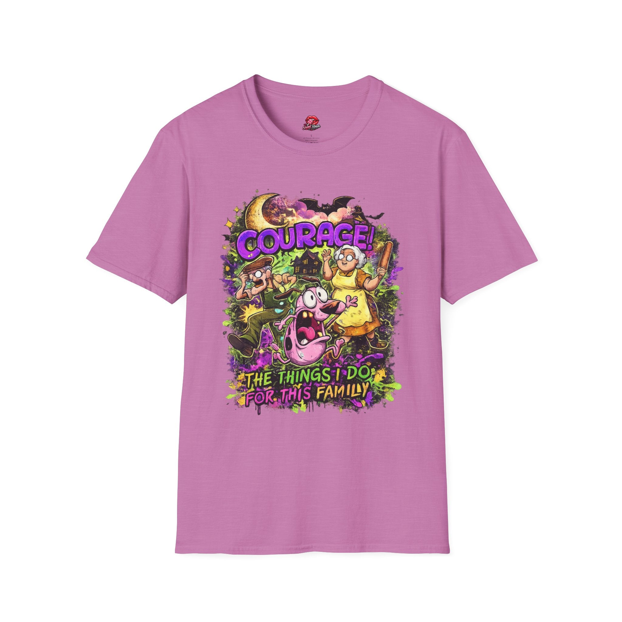 Courage! Graphic T-Shirt — Retro Cartoon Family TV Print