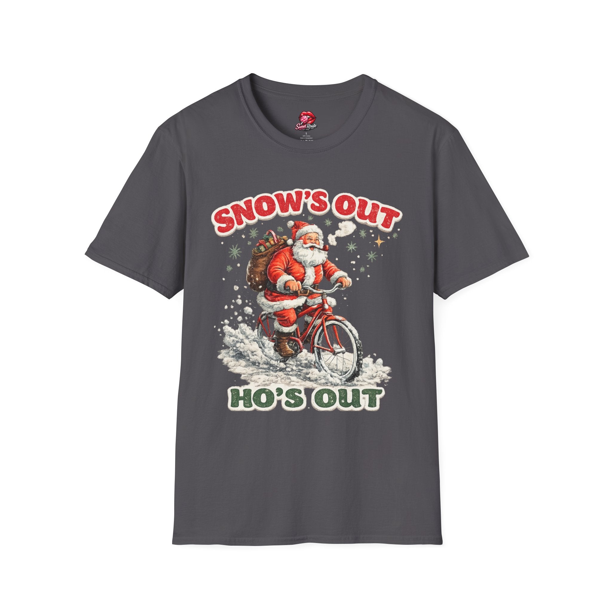 Snow's Out Santa Christmas Holiday Graphic Tee