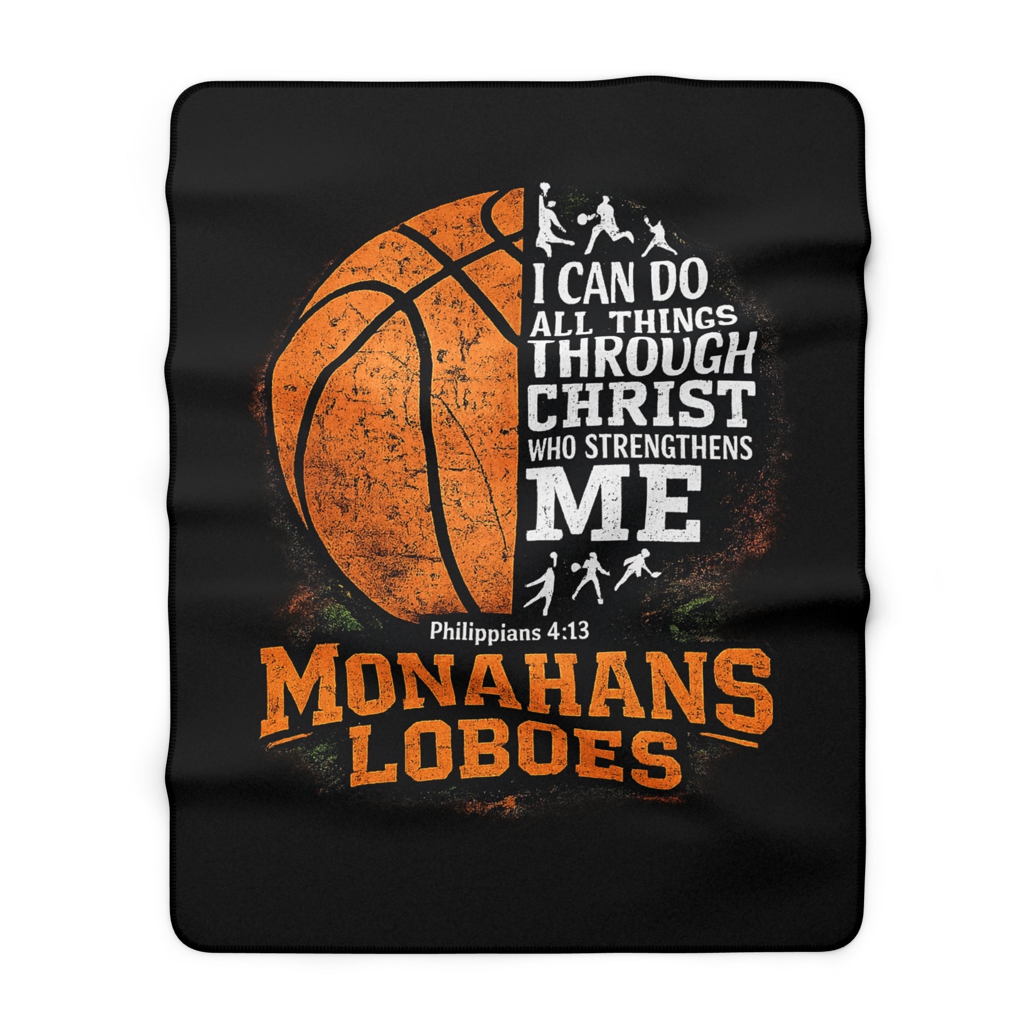 Monahans Loboes Basketball Sherpa Fleece Blanket