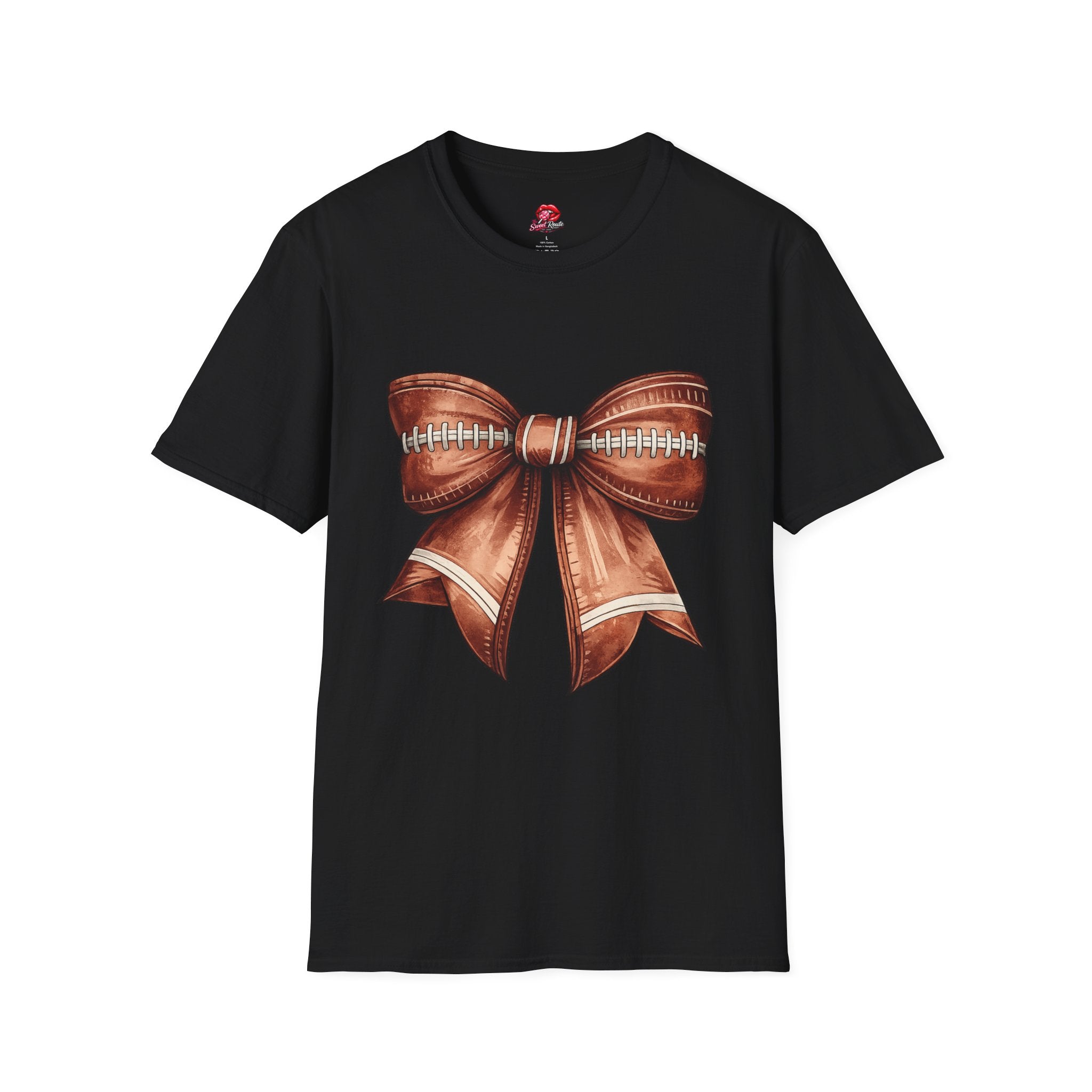 Football Stitch Bow T‑Shirt