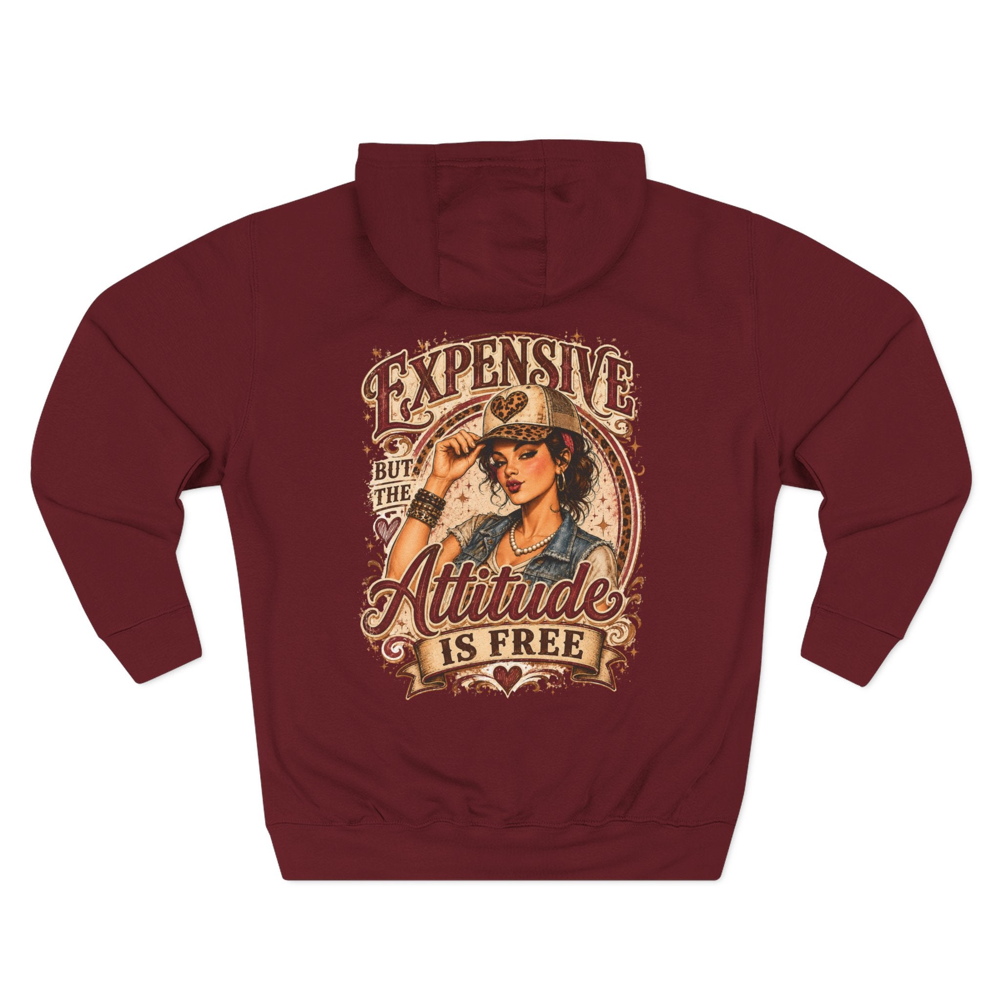 Attitude Is Free Vintage Cowgirl Hoodie