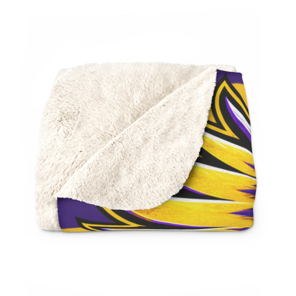 Golden Cranes Sherpa Fleece Blanket