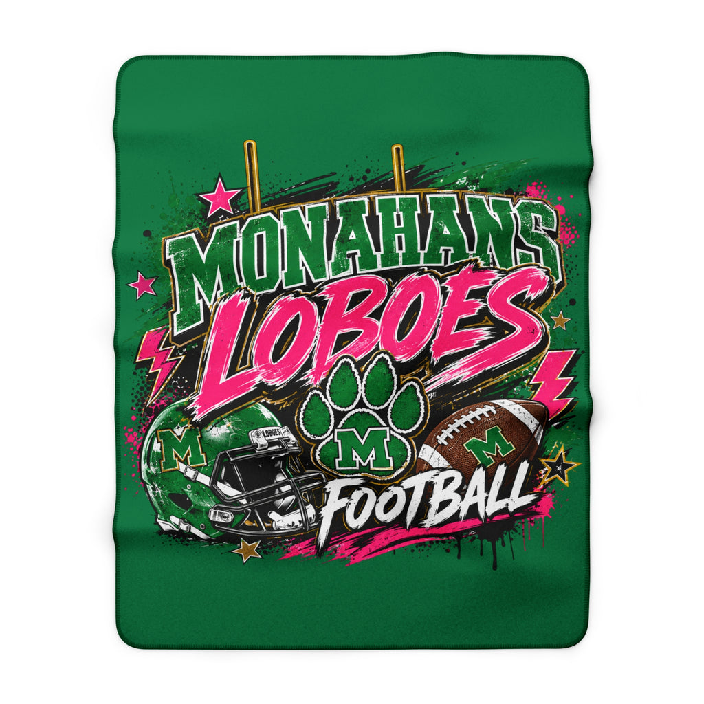 Monahans Loboes Football Sherpa Fleece Stadium Blanket — Cozy Team Spirit Throw
