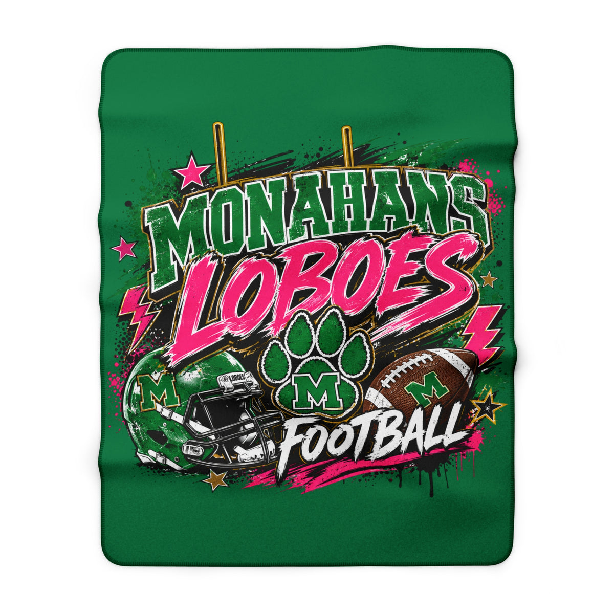 Monahans Loboes Football Sherpa Fleece Stadium Blanket — Cozy Team Spirit Throw