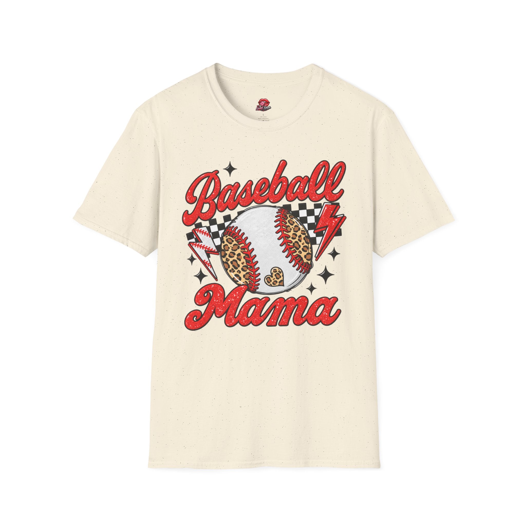Retro Leopard Stitch Baseball Tee