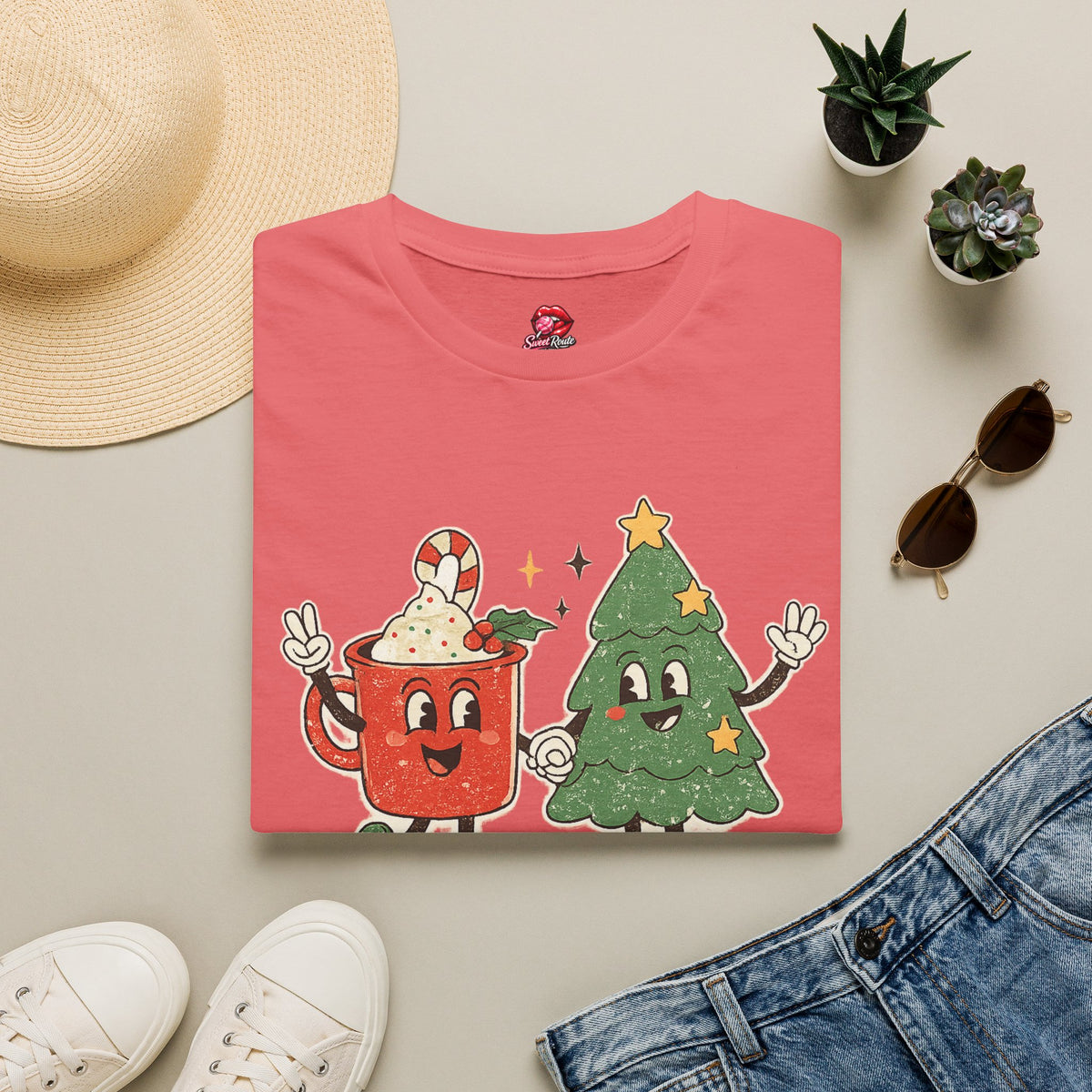 Feelin' Jolly mug and Christmas tree T-Shirt