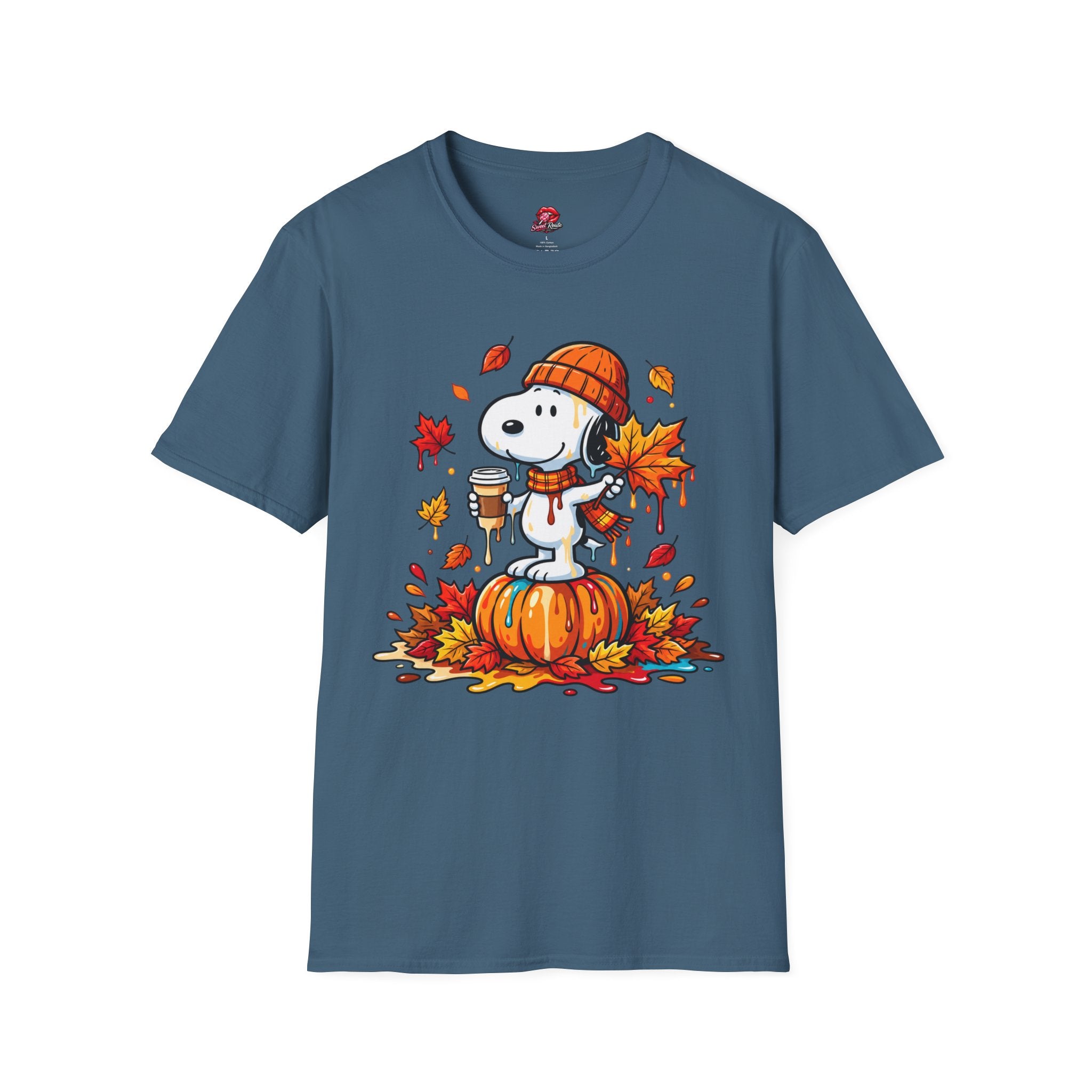 Fall Pumpkin, Leaves & Coffee snoopy T-Shirt