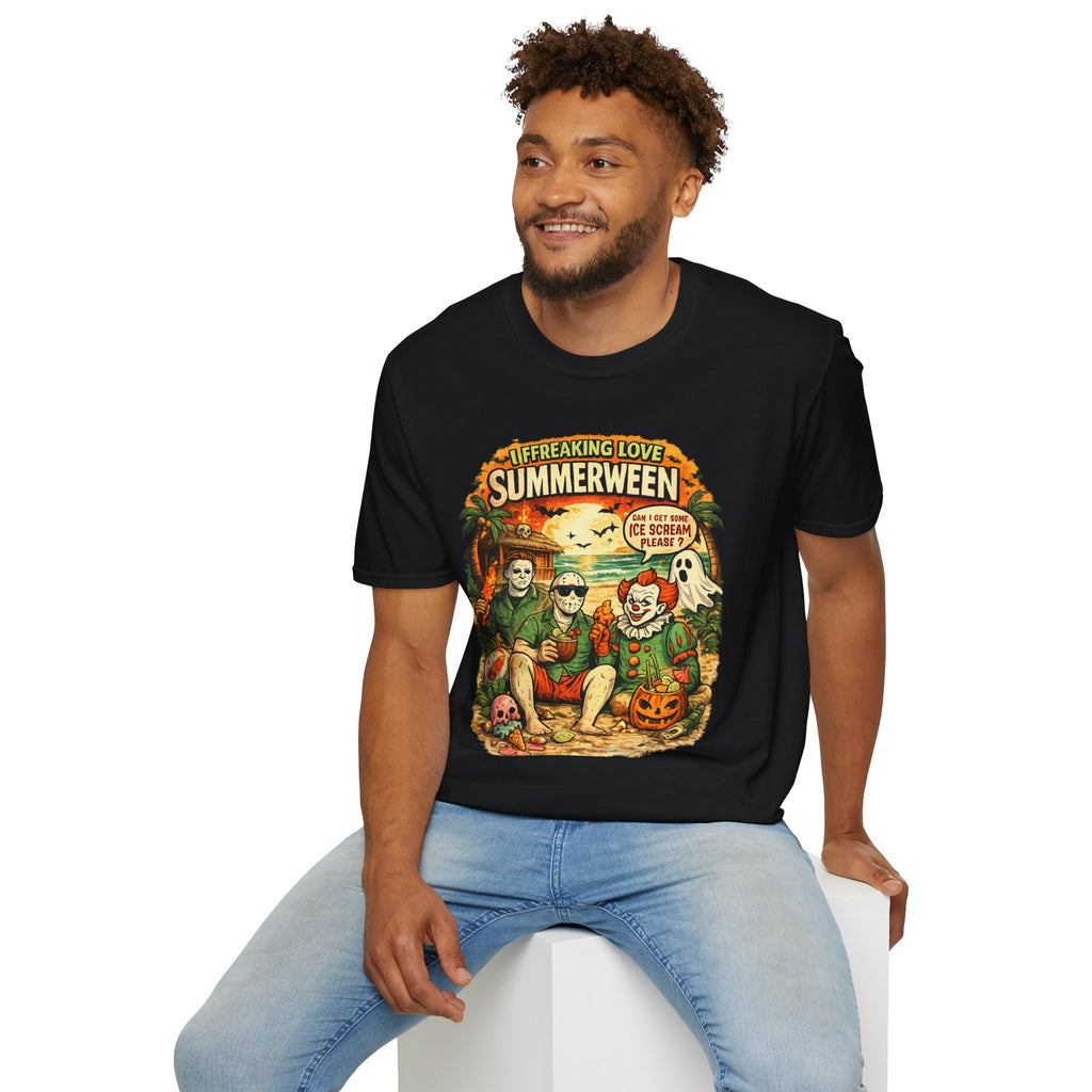 Summerween Horror Movie T-Shirt | I Freaking Love Summerween Tee | Retro Halloween Beach Shirt | Spooky Summer Graphic Tee | Horror Fan Gift