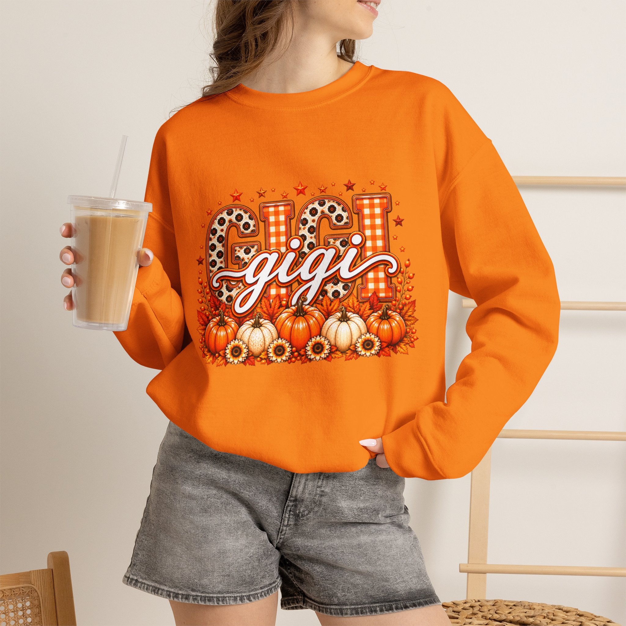 Gigi Fall Pumpkin Crewneck Sweatshirt