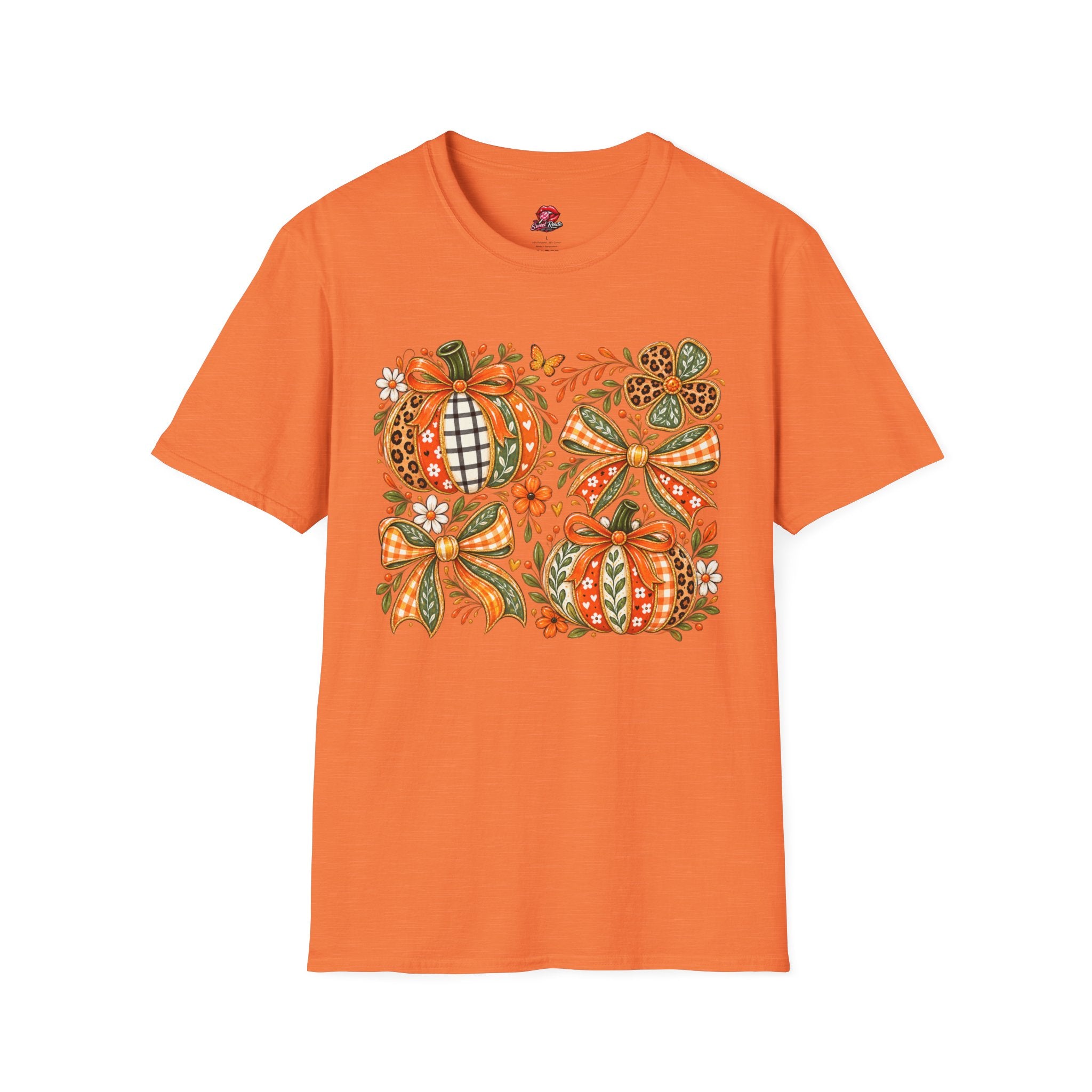 Autumn Plaid & Floral Fall Tee