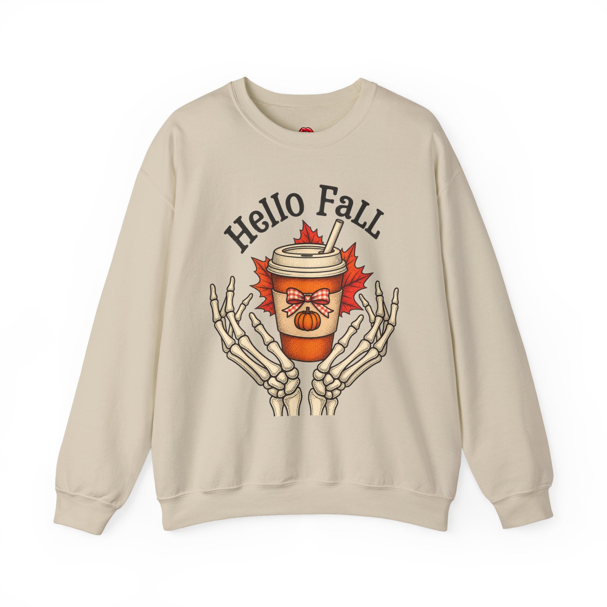 Fall Coffee Skeleton Hands Cozy Autumn Pullover